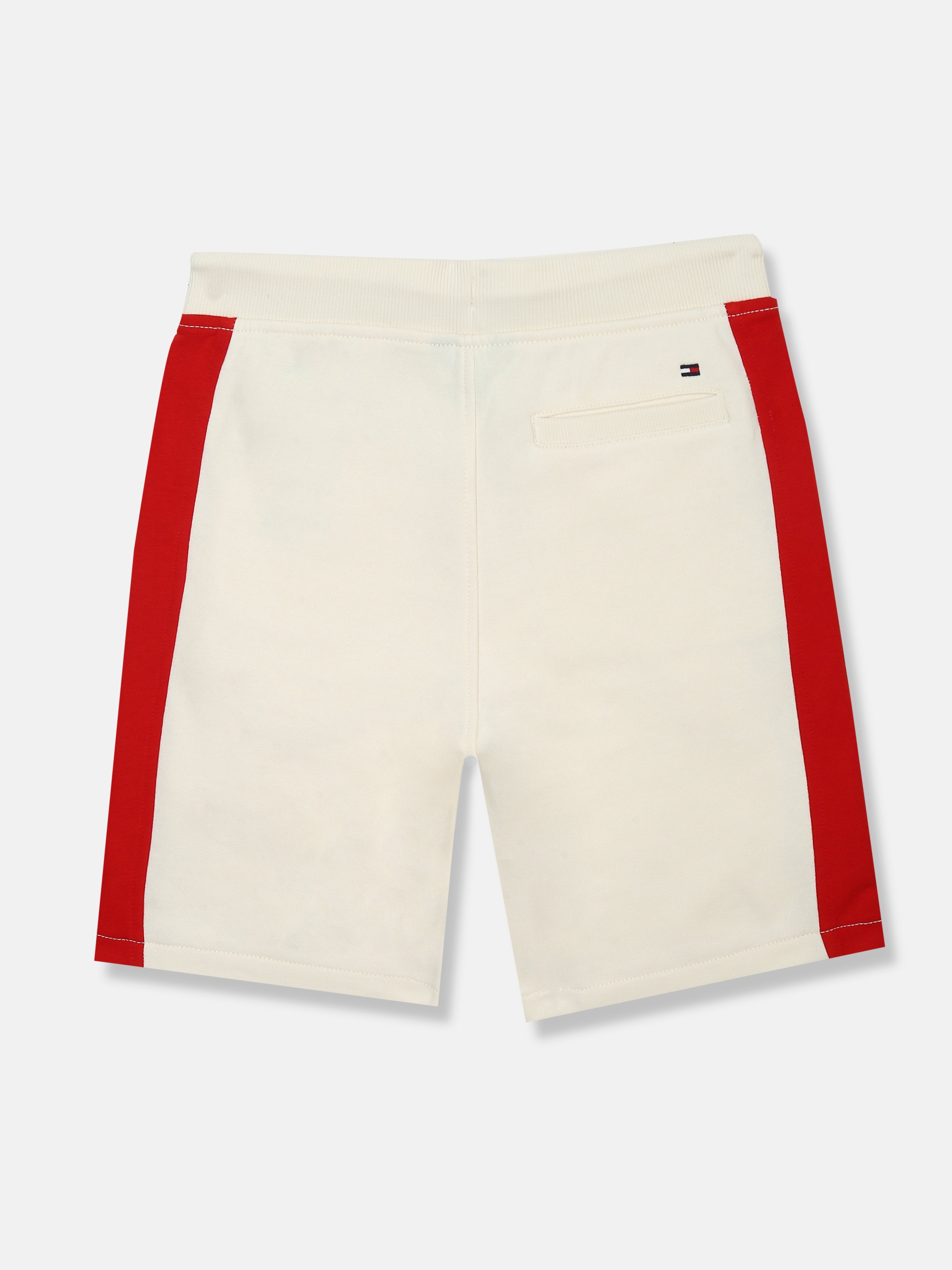 Colorblock Red Regenerative Cotton Bermuda Shorts for Boys