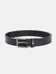 Kids Black Solid Leather Casual Belt