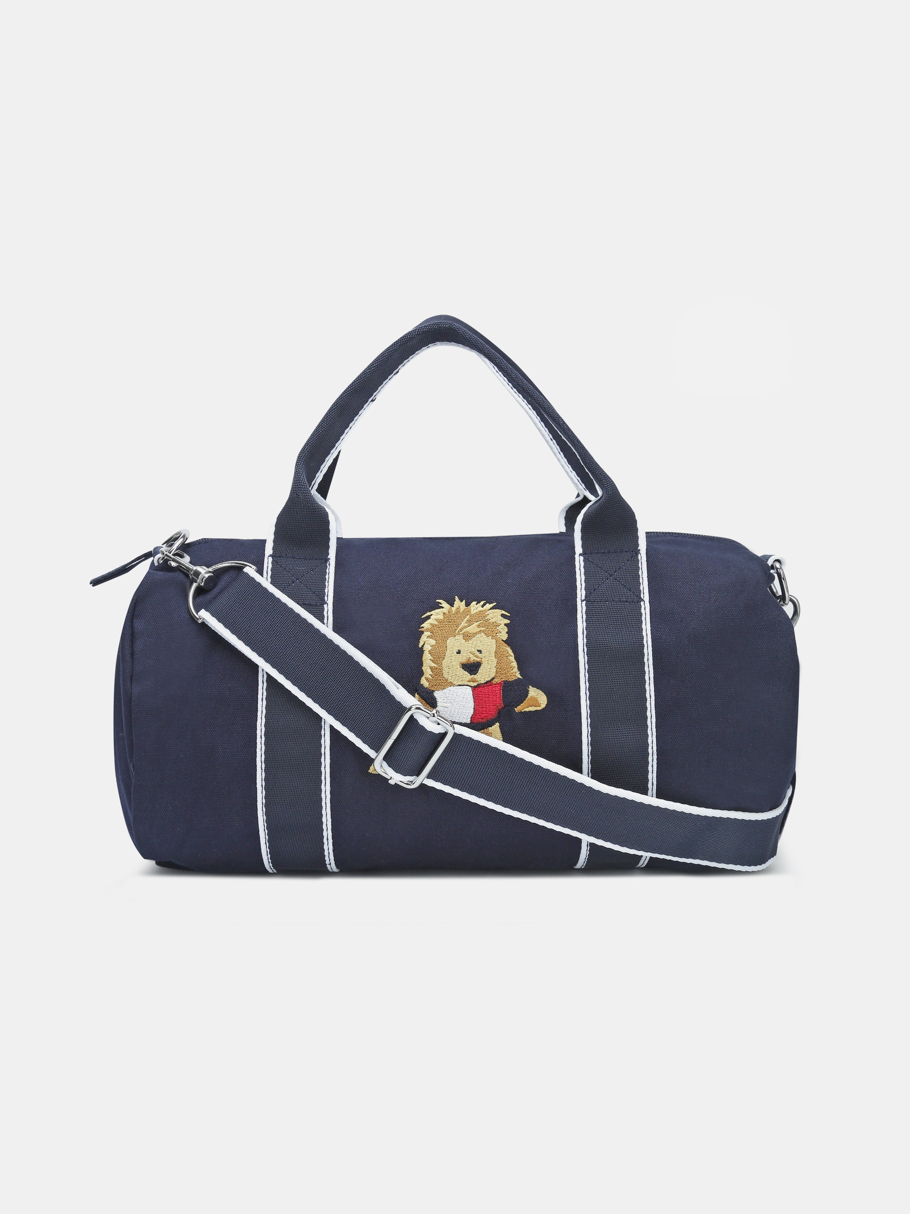 Kids Blue Casual Embroidered Polyester Carry Bag