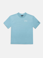 Girls Blue Graphic Cotton Knit Top Classic Fit