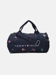 Kids Navy Printed Polyester Casual Zip Bag