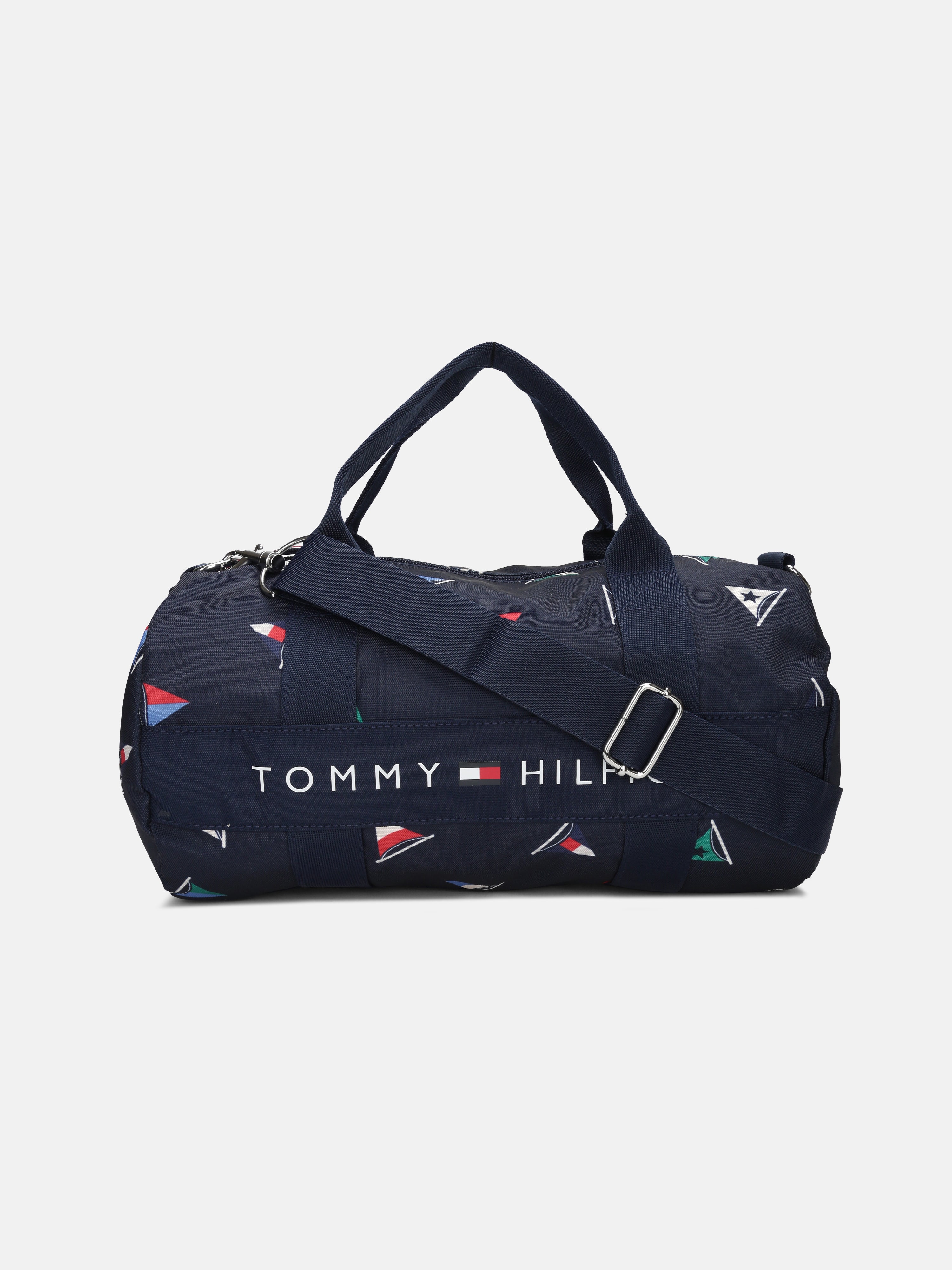 Kids Navy Printed Polyester Casual Zip Bag