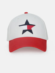 Kids White Printed Organic Cotton Casual Cap