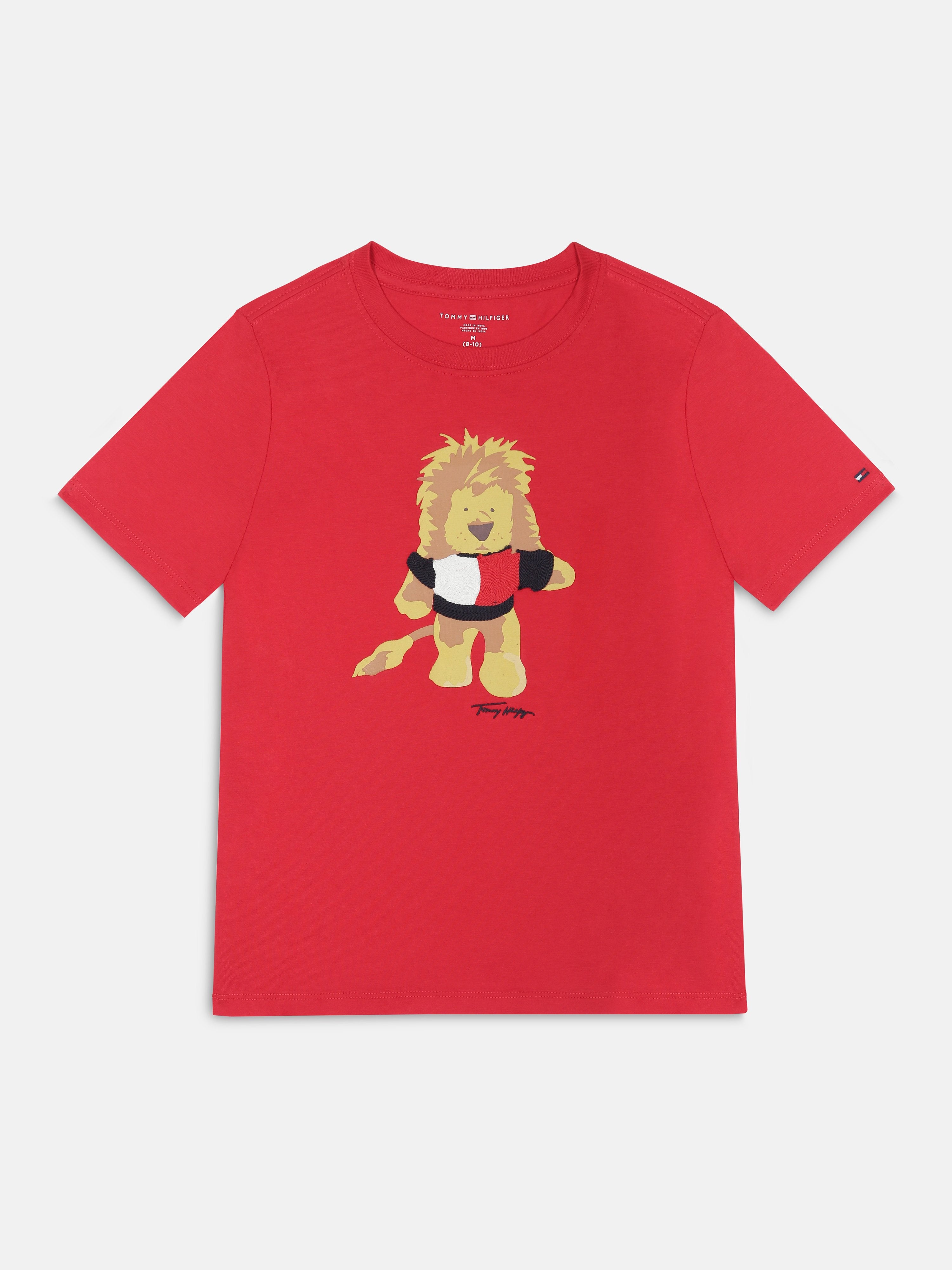 Girls Red Embroidered Cotton Casual Knit Top