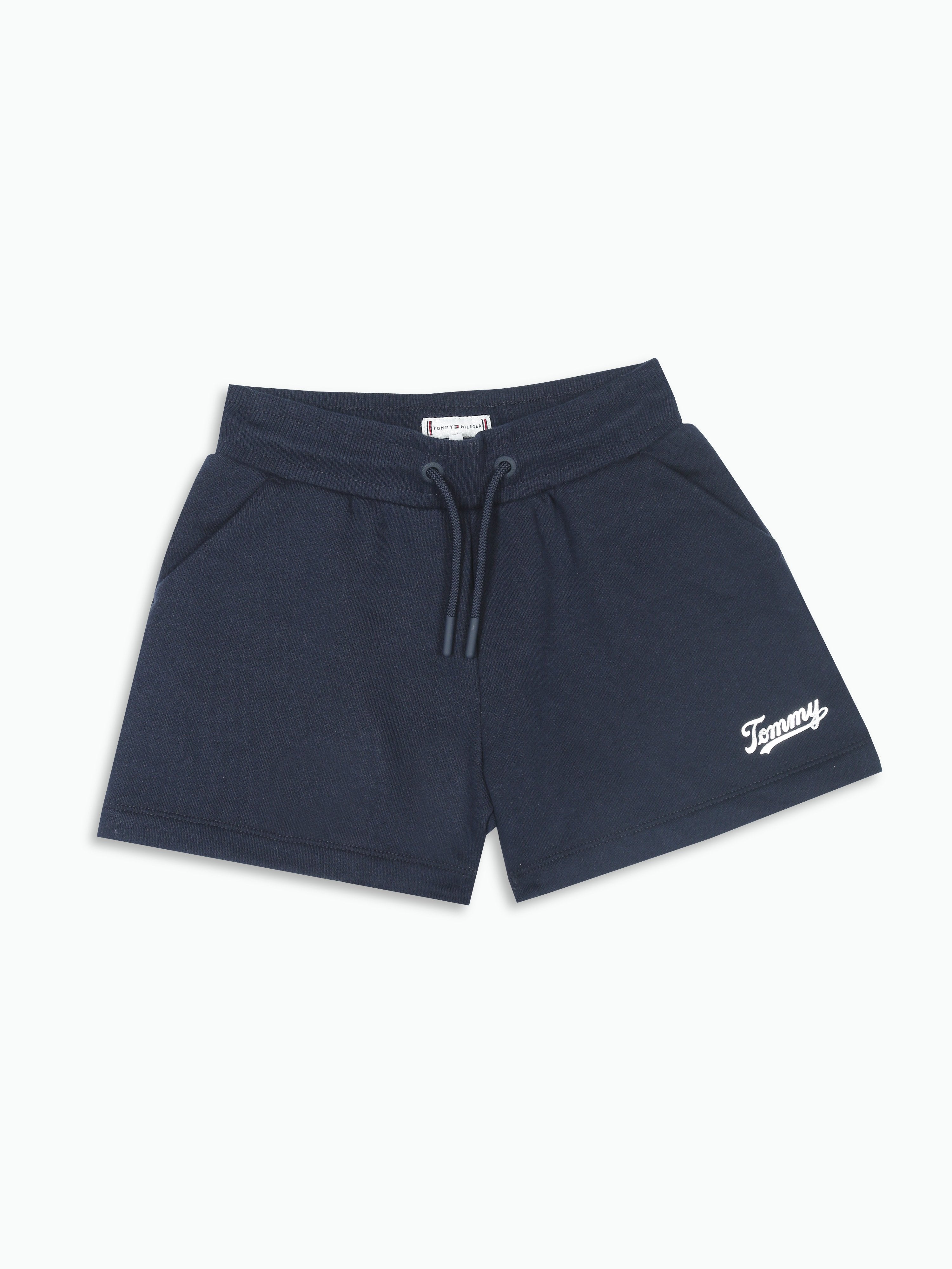 Girls Navy Logo Cotton Blend Casual Knit Bottom