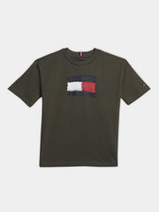 Girls Olive Logo Regenerative Cotton Casual Knit Top