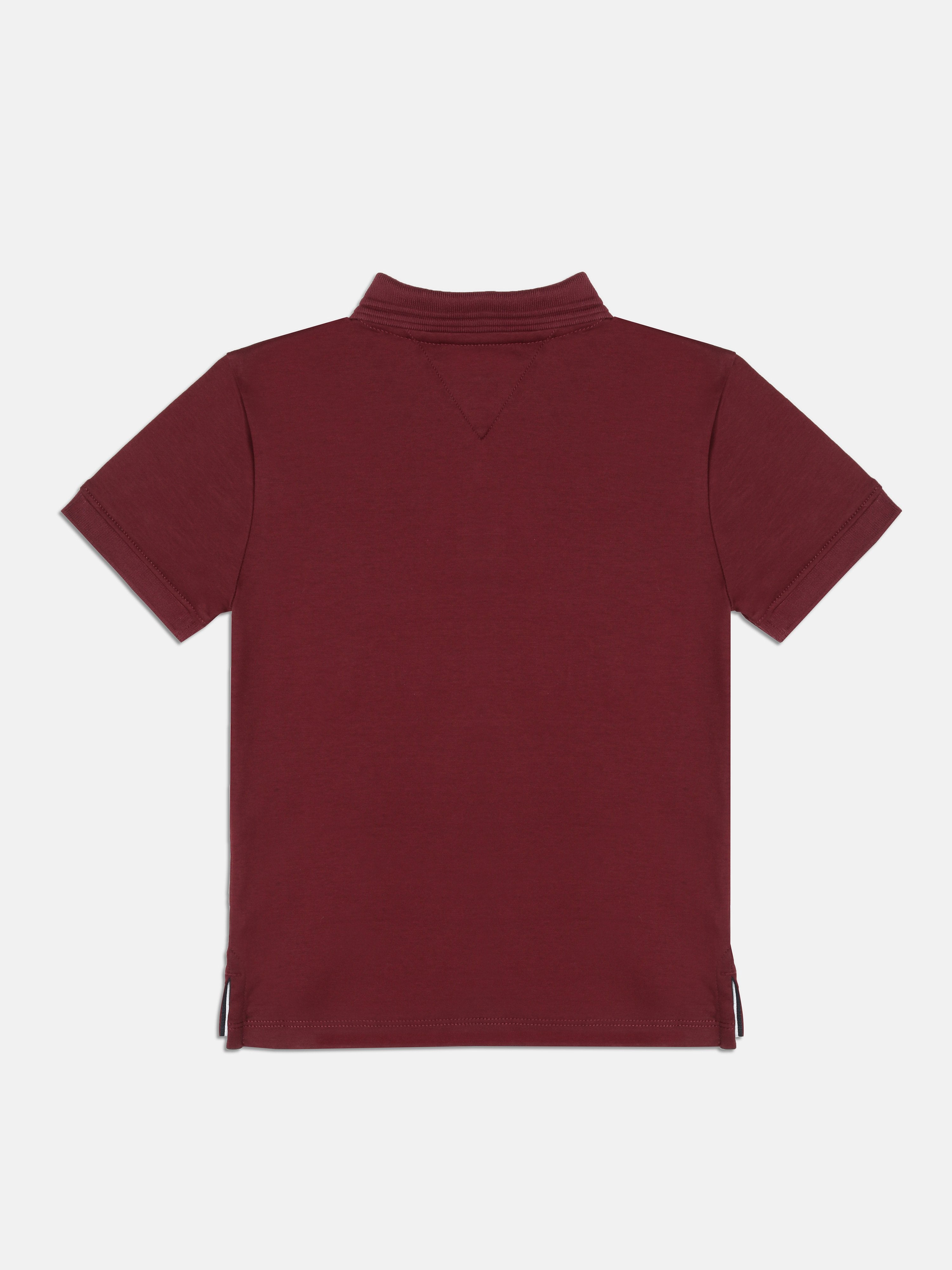Girls Purple Logo BCI Cotton Casual Polo Knit Top