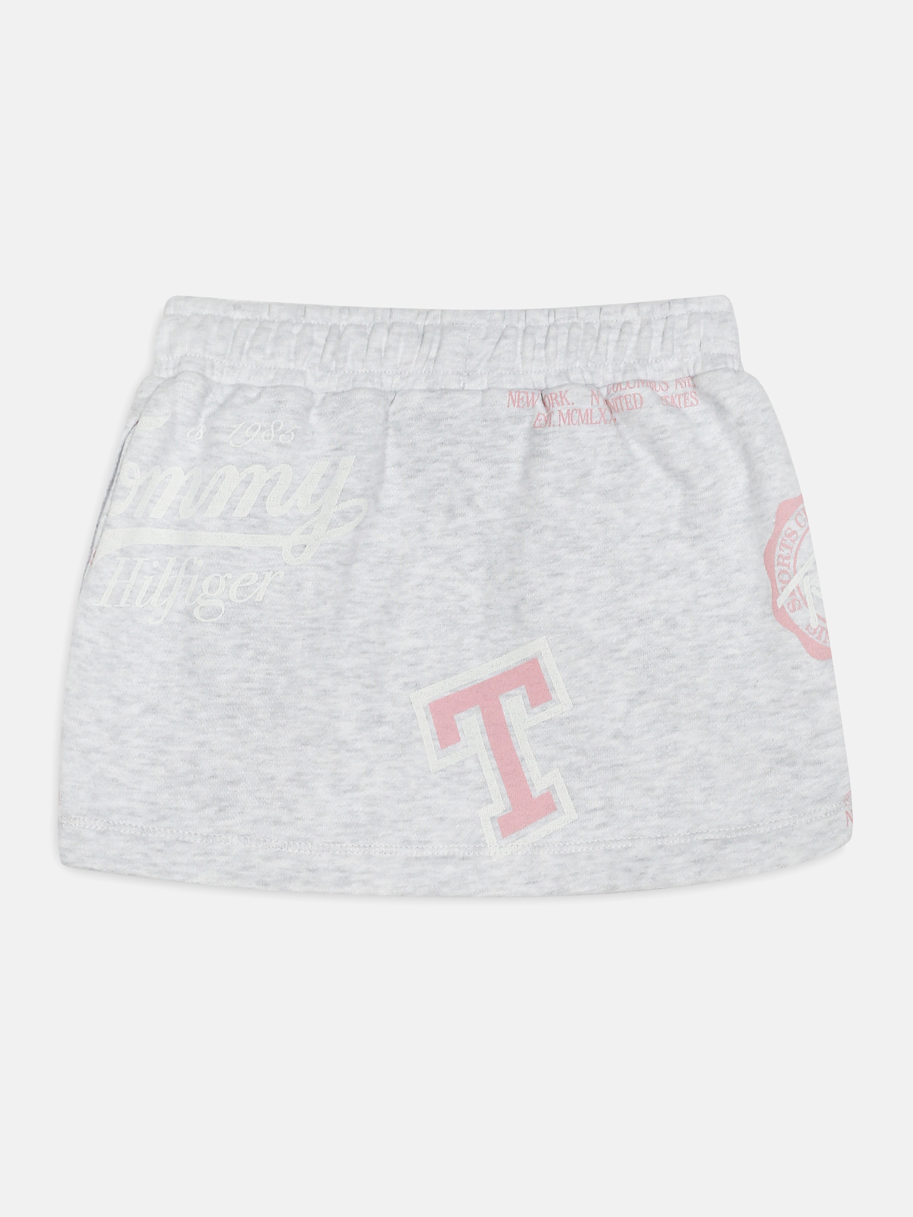 Girls Grey Printed Cotton Blend Casual Elasticated Bottom