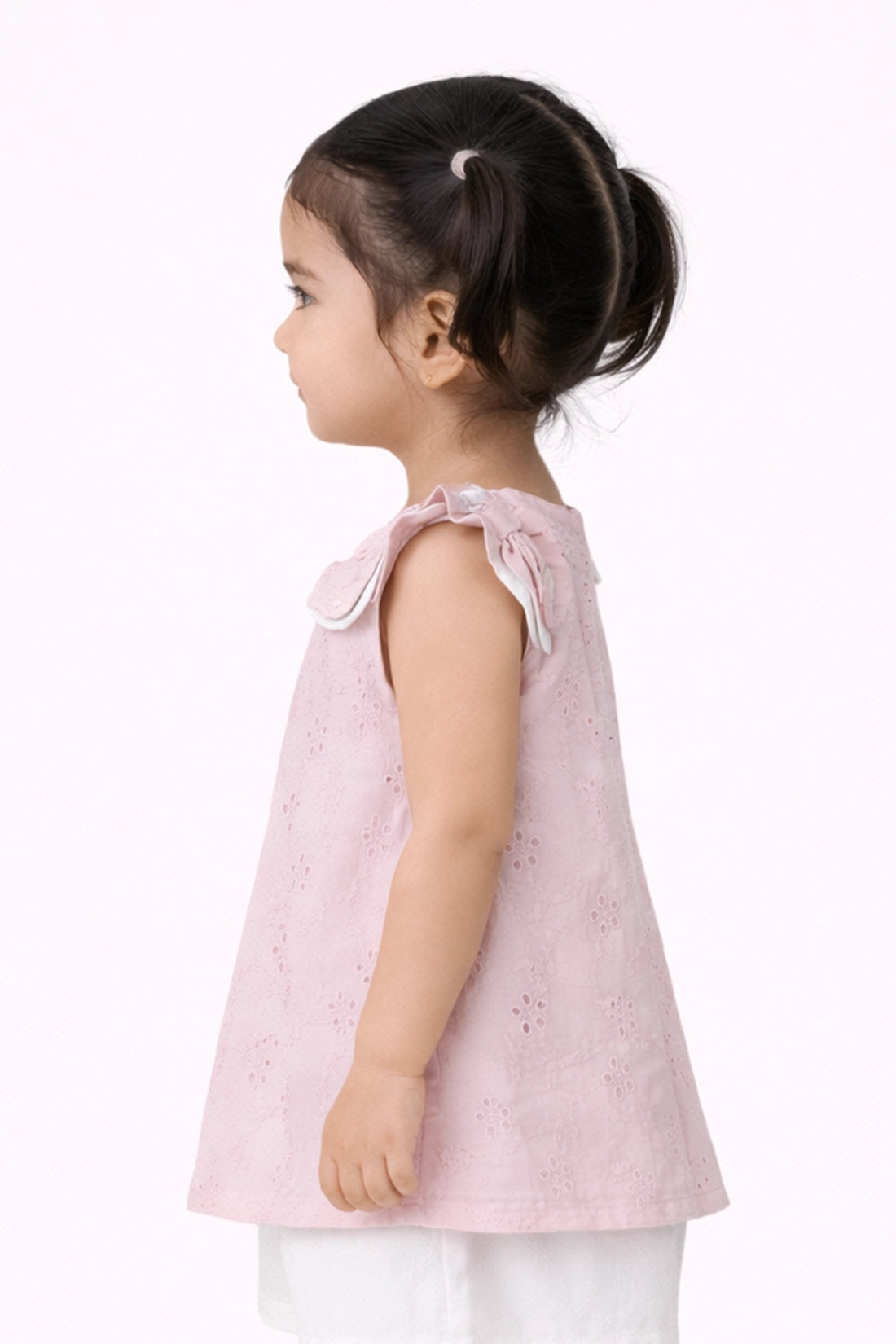 Baby Girls Pink Schiffli Cotton Party Dress