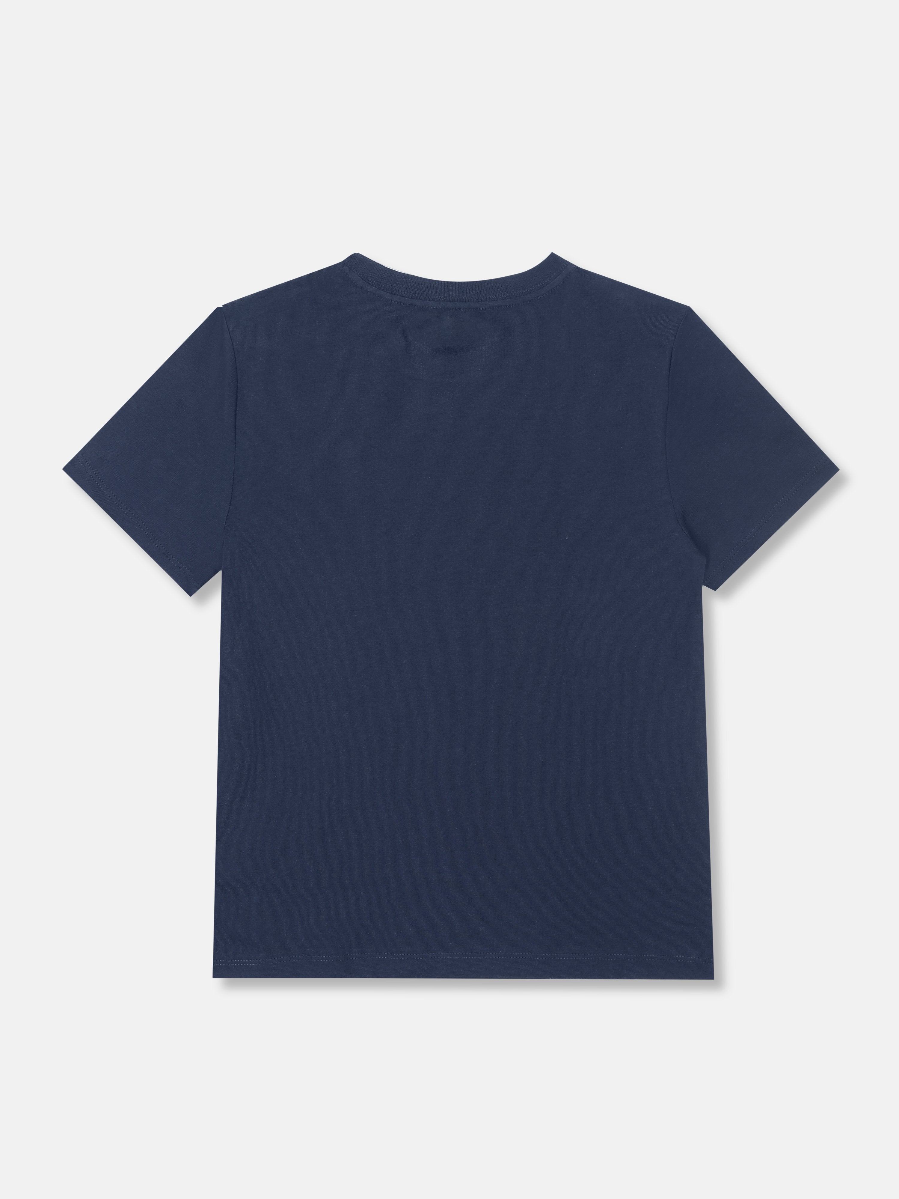 Boys Carbon Navy Logo Cotton Regular Fit T-Shirt