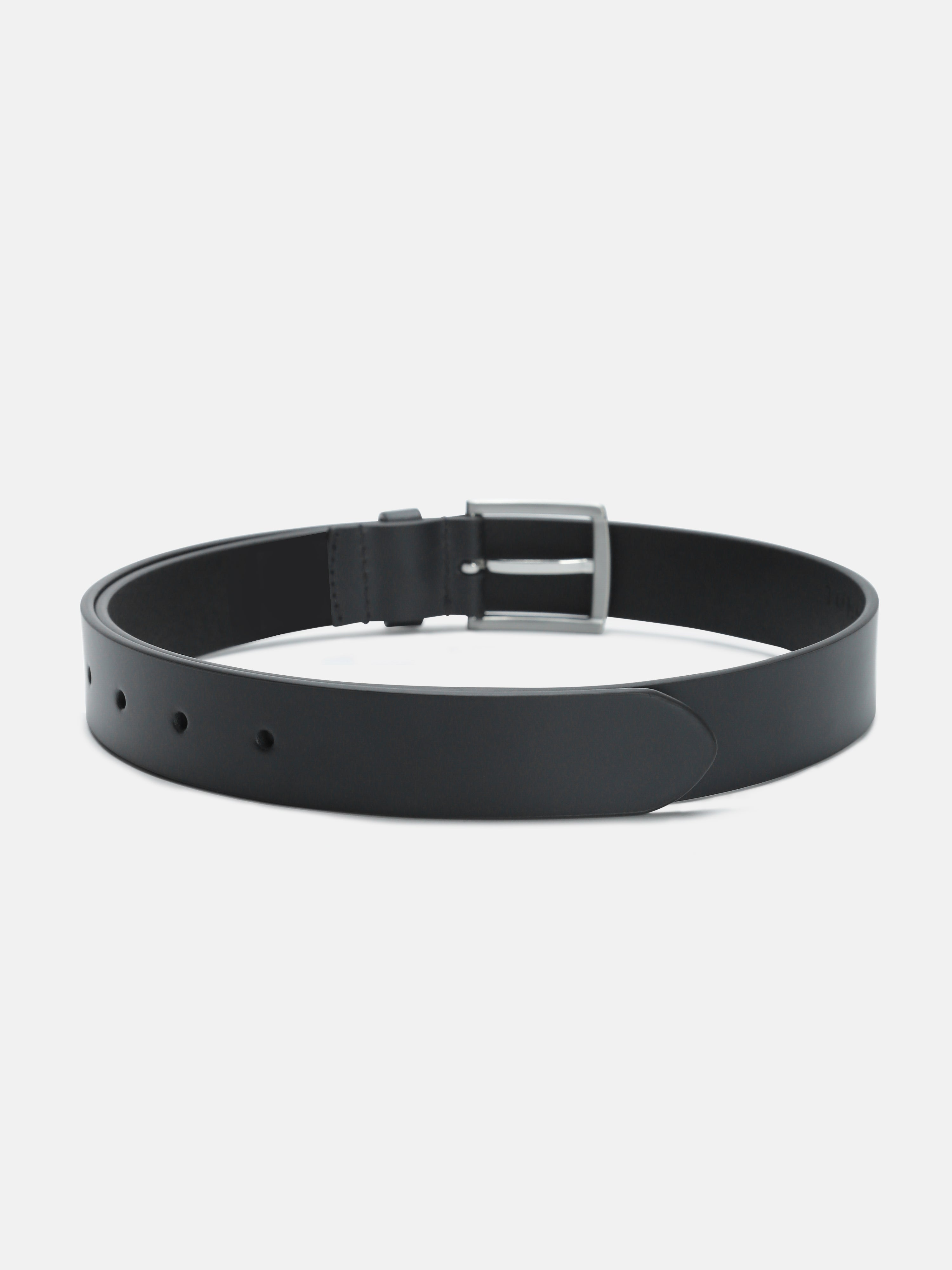 Kids Black Solid Leather Casual Belt