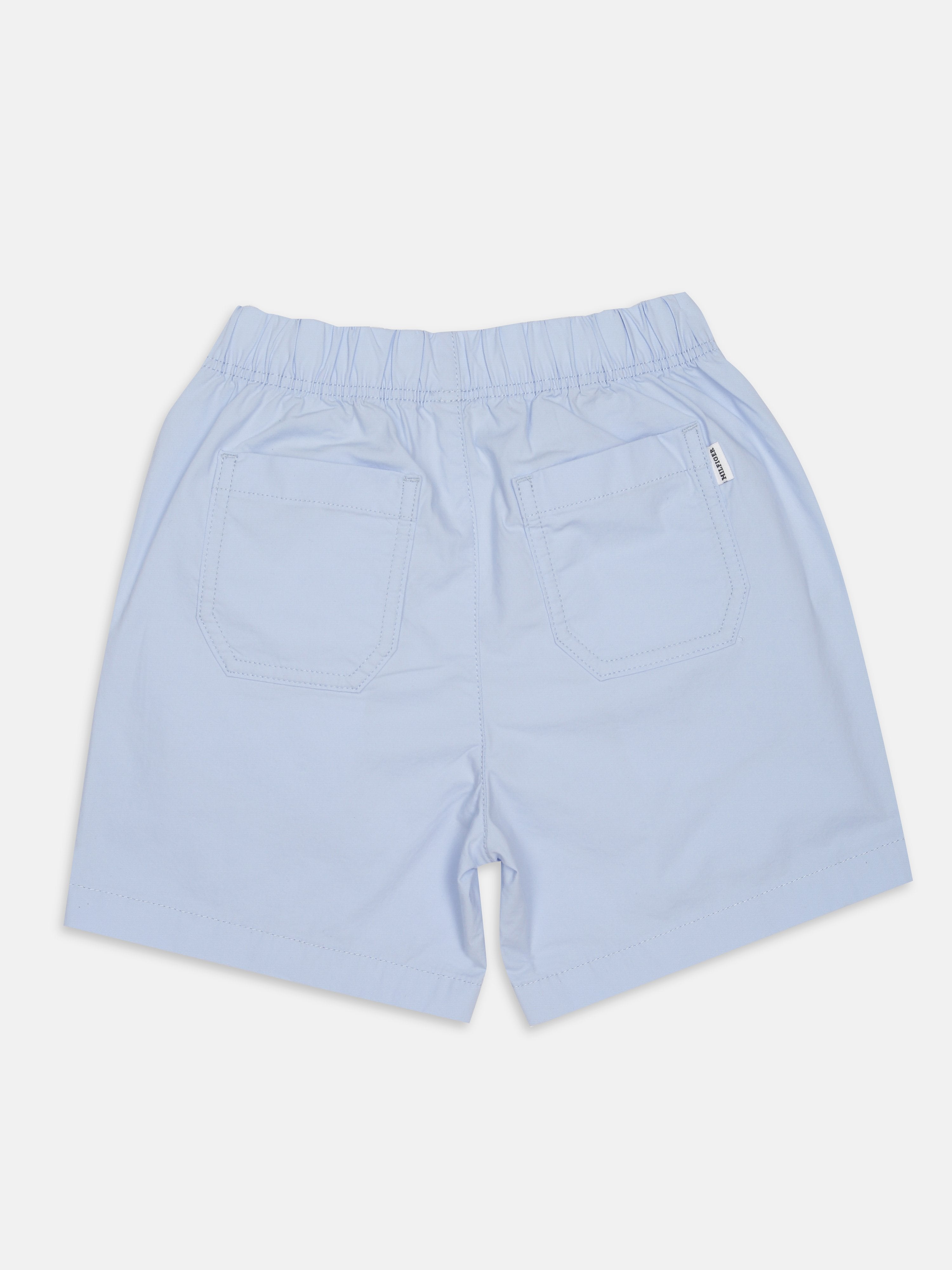 Boys Blue Solid Elasticated Regular Fit Casual Pants