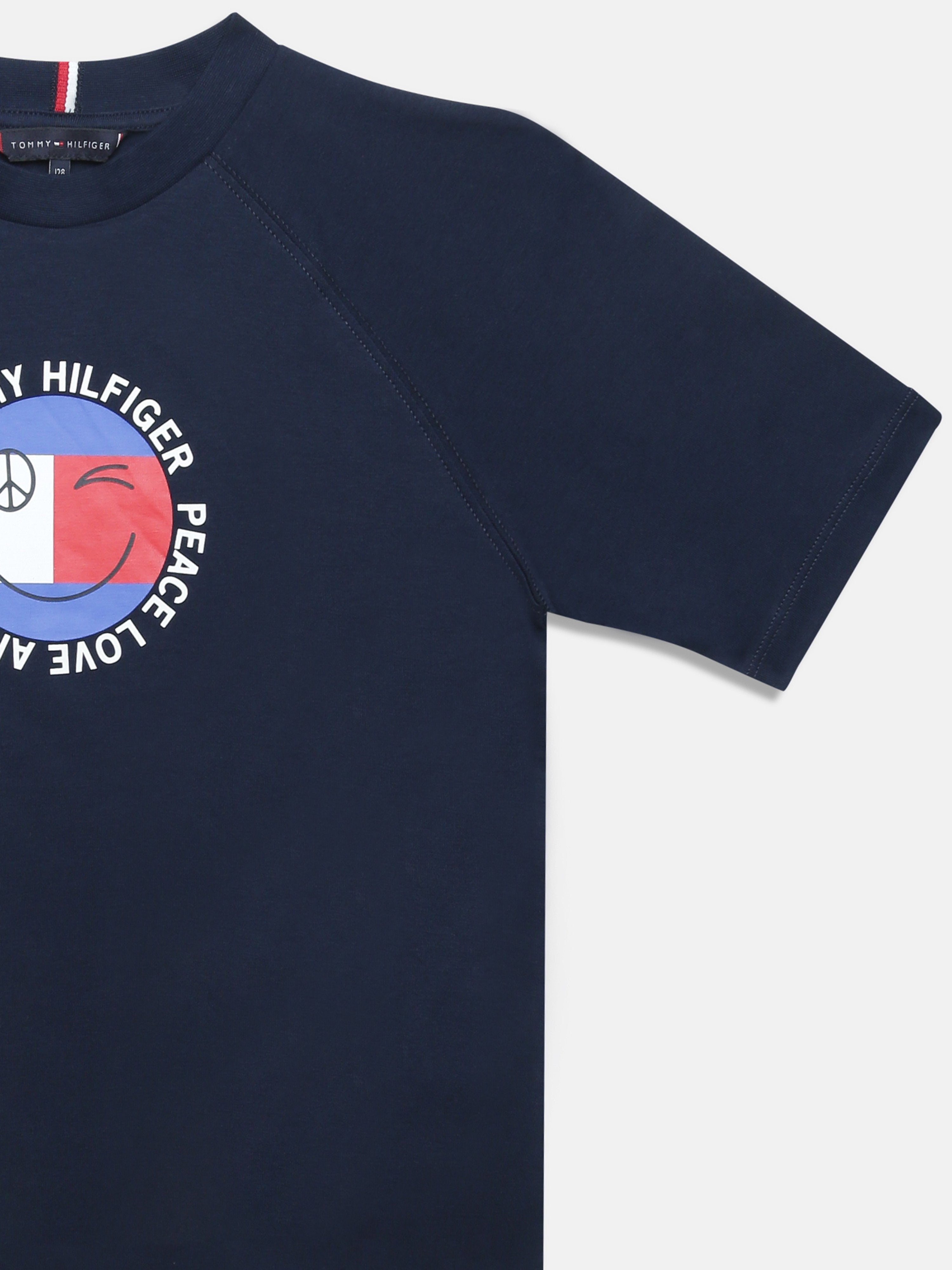 Boys Navy Graphic Raglan Sleeve Knit T-Shirt
