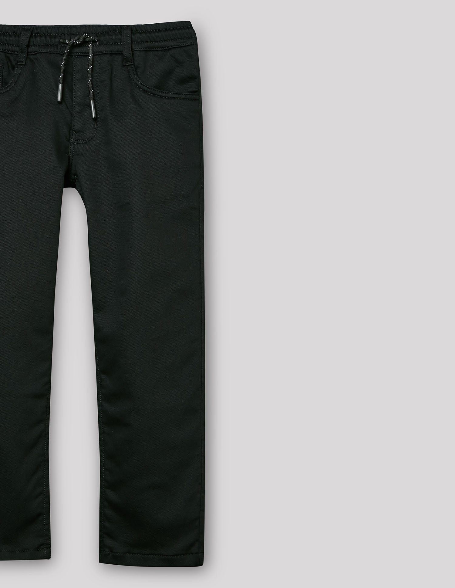 Boys Black Cotton Blend Denim Jogger Regular Fit Jeans