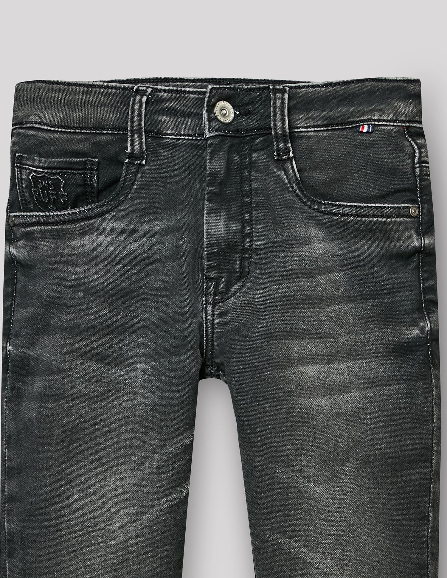 Boys Black Stretch Denim Regular Fit Jeans