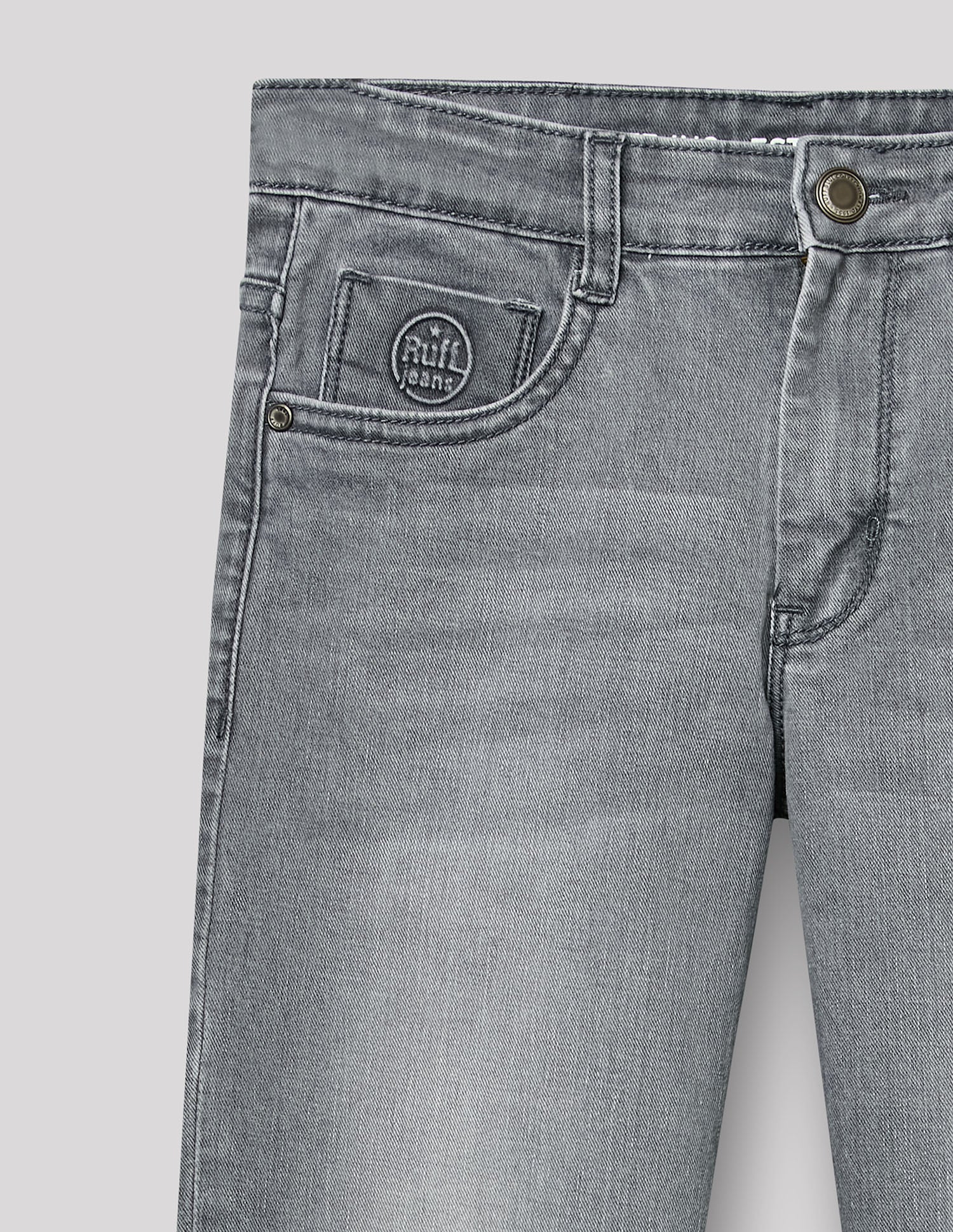 Boys Grey Stretch Straight Fit Jeans