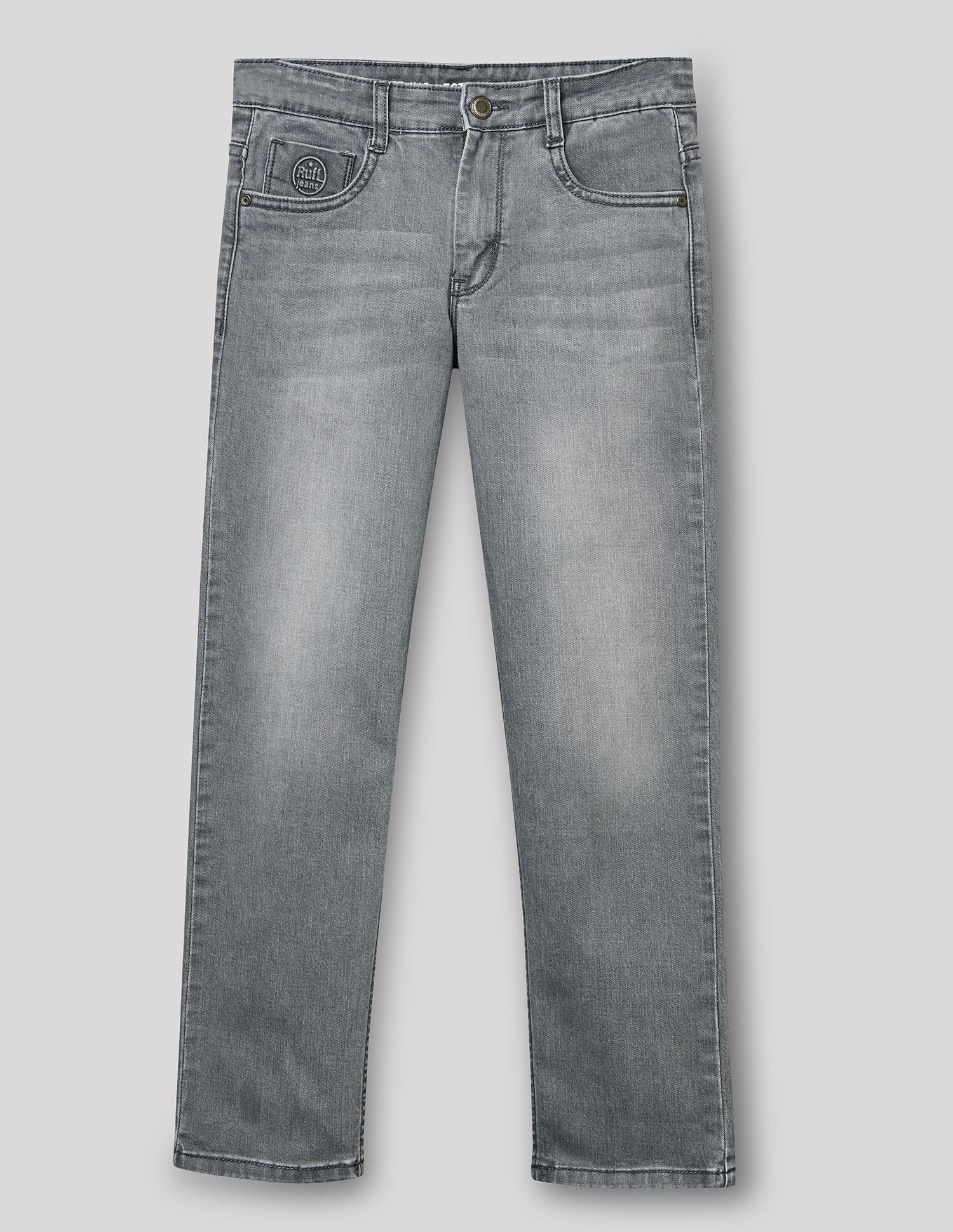 Boys Grey Stretch Straight Fit Jeans