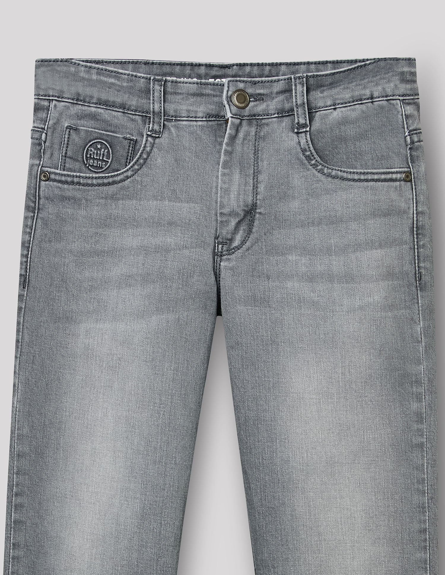 Boys Grey Stretch Straight Fit Jeans