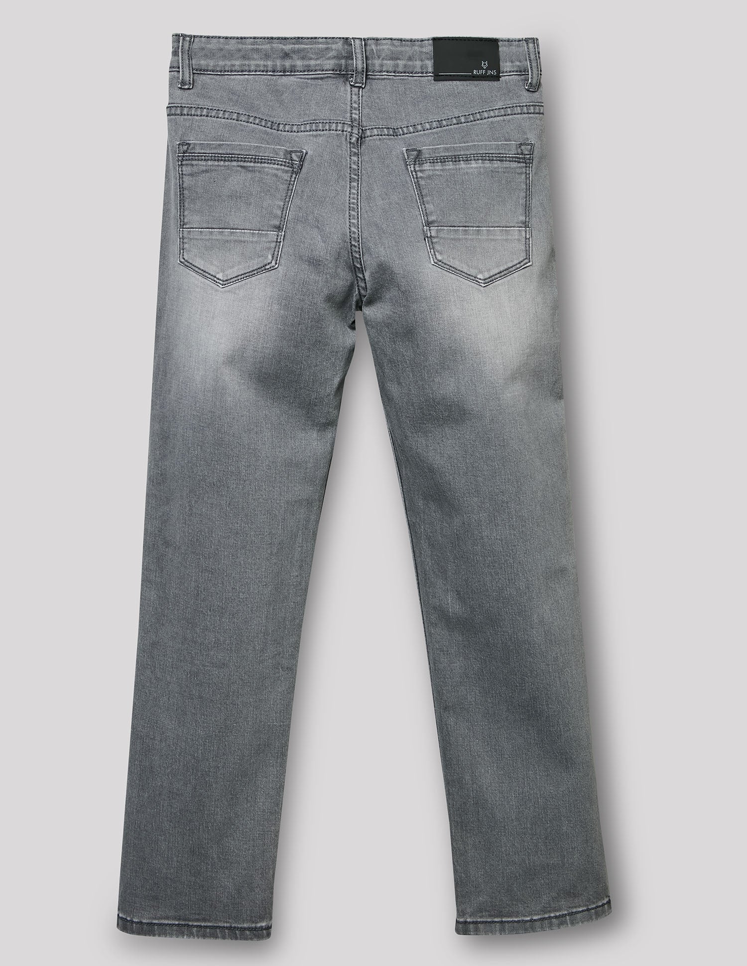 Boys Grey Stretch Straight Fit Jeans