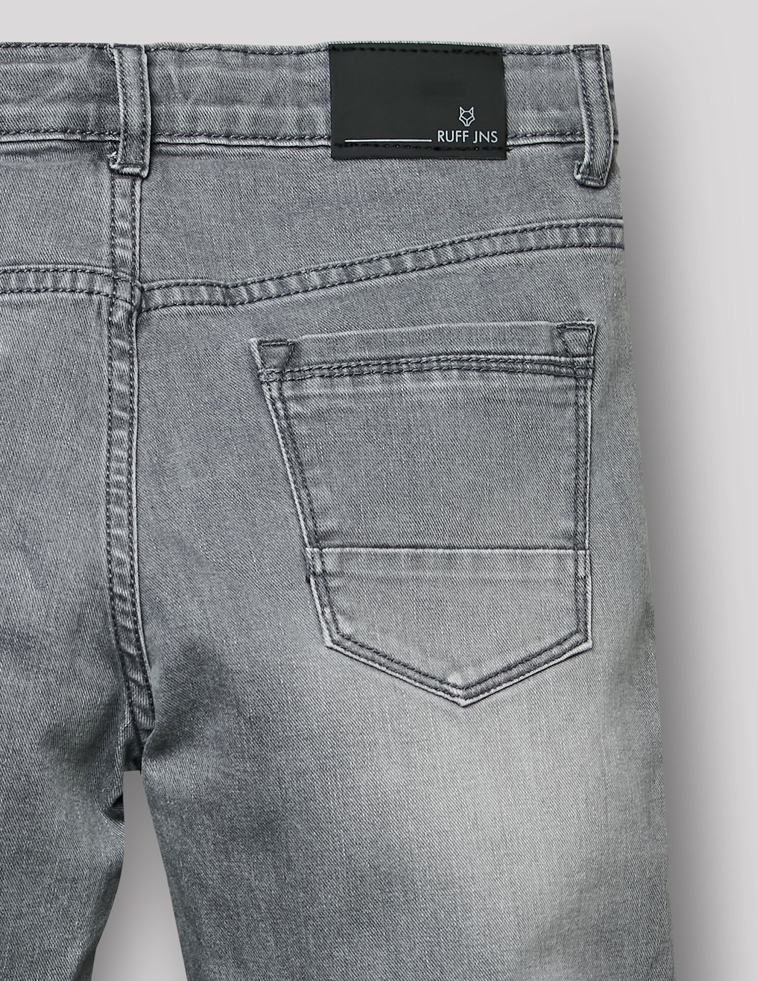 Boys Grey Stretch Straight Fit Jeans