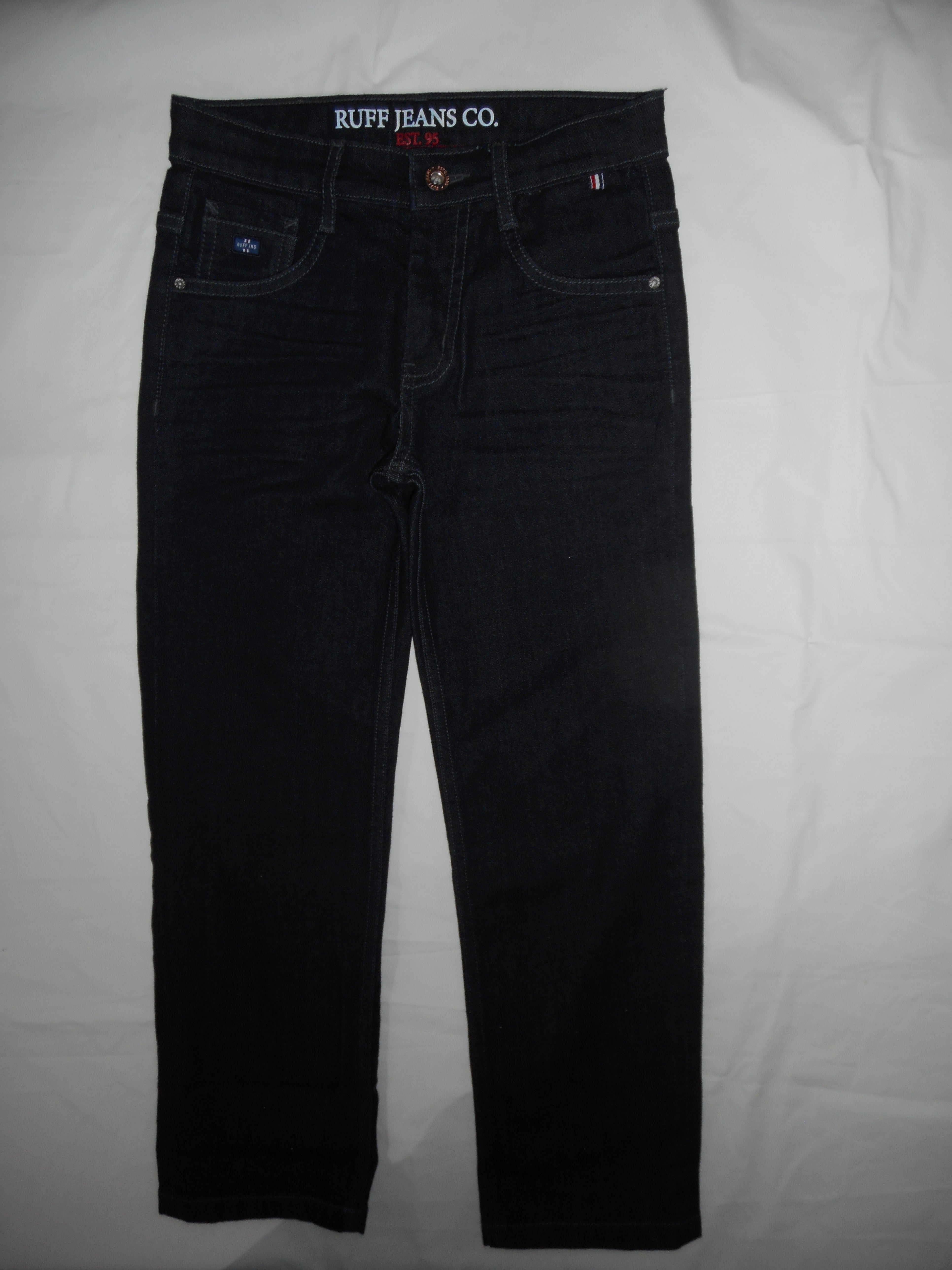 Boys Raw Denim Straight Fit Stretch Jeans