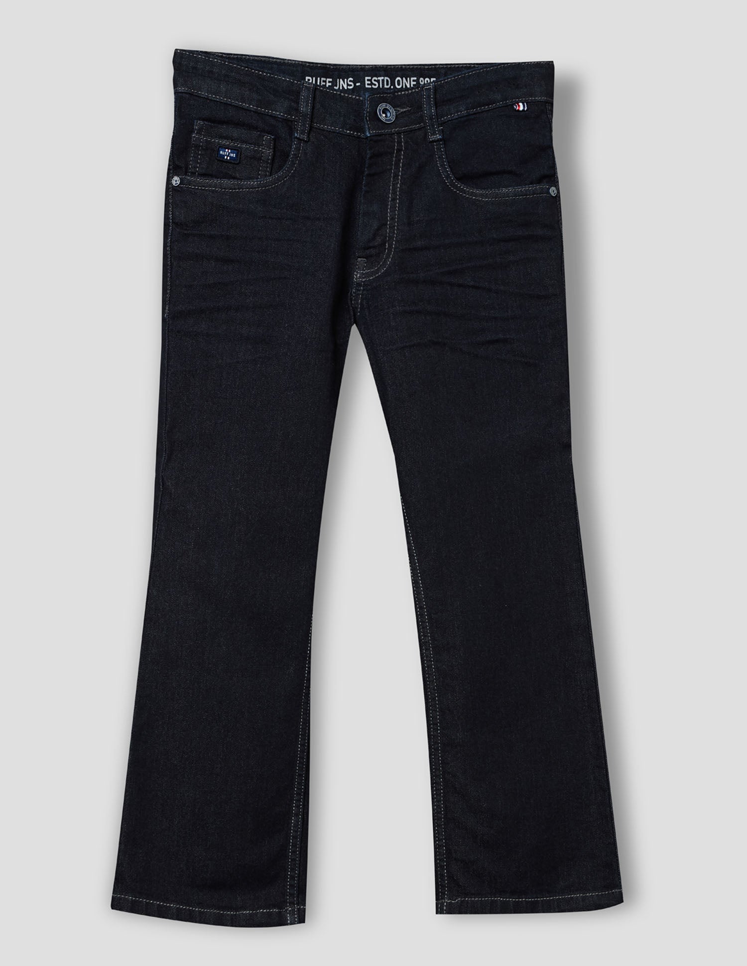 Boys Raw Denim Straight Fit Stretch Jeans