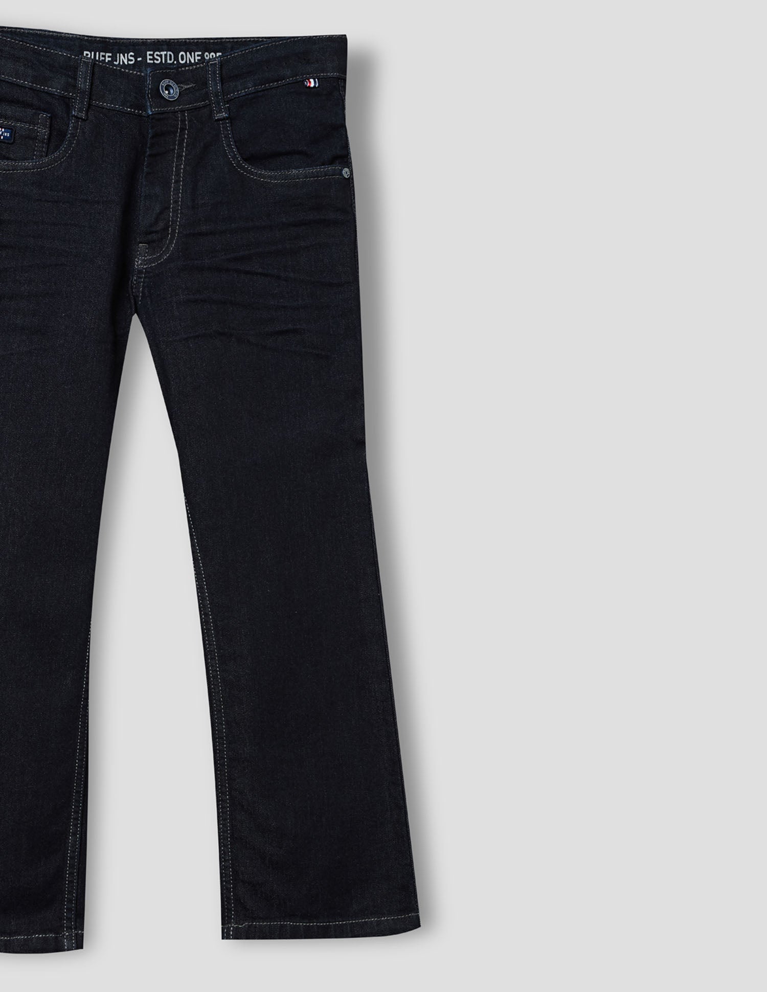 Boys Raw Denim Straight Fit Stretch Jeans
