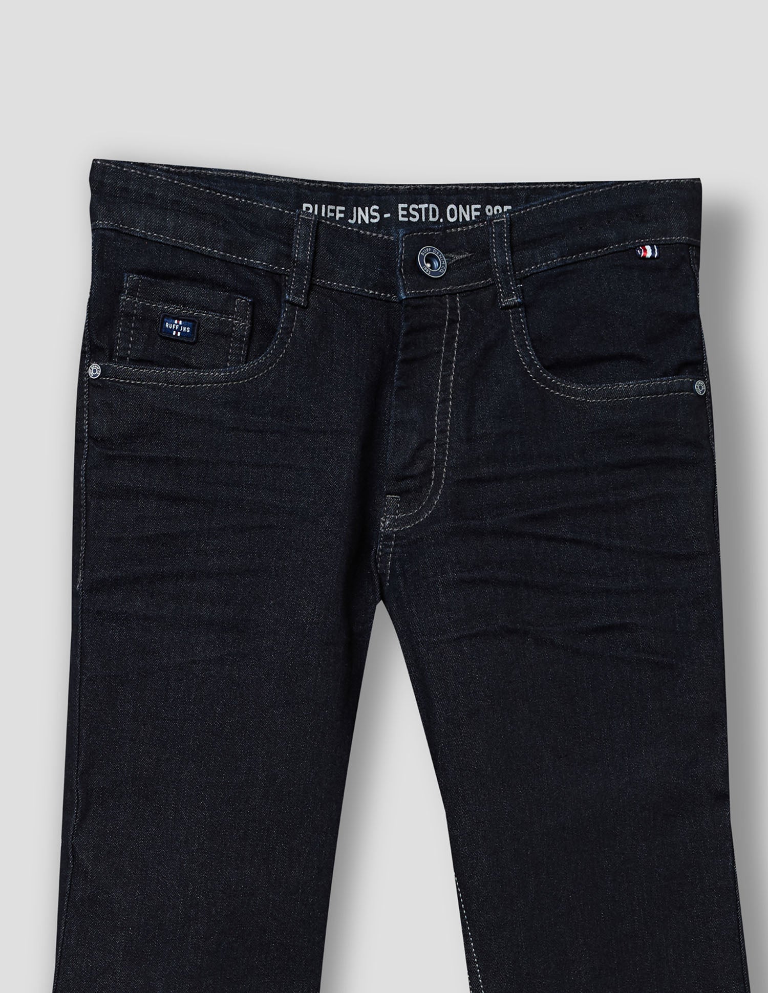 Boys Raw Denim Straight Fit Stretch Jeans