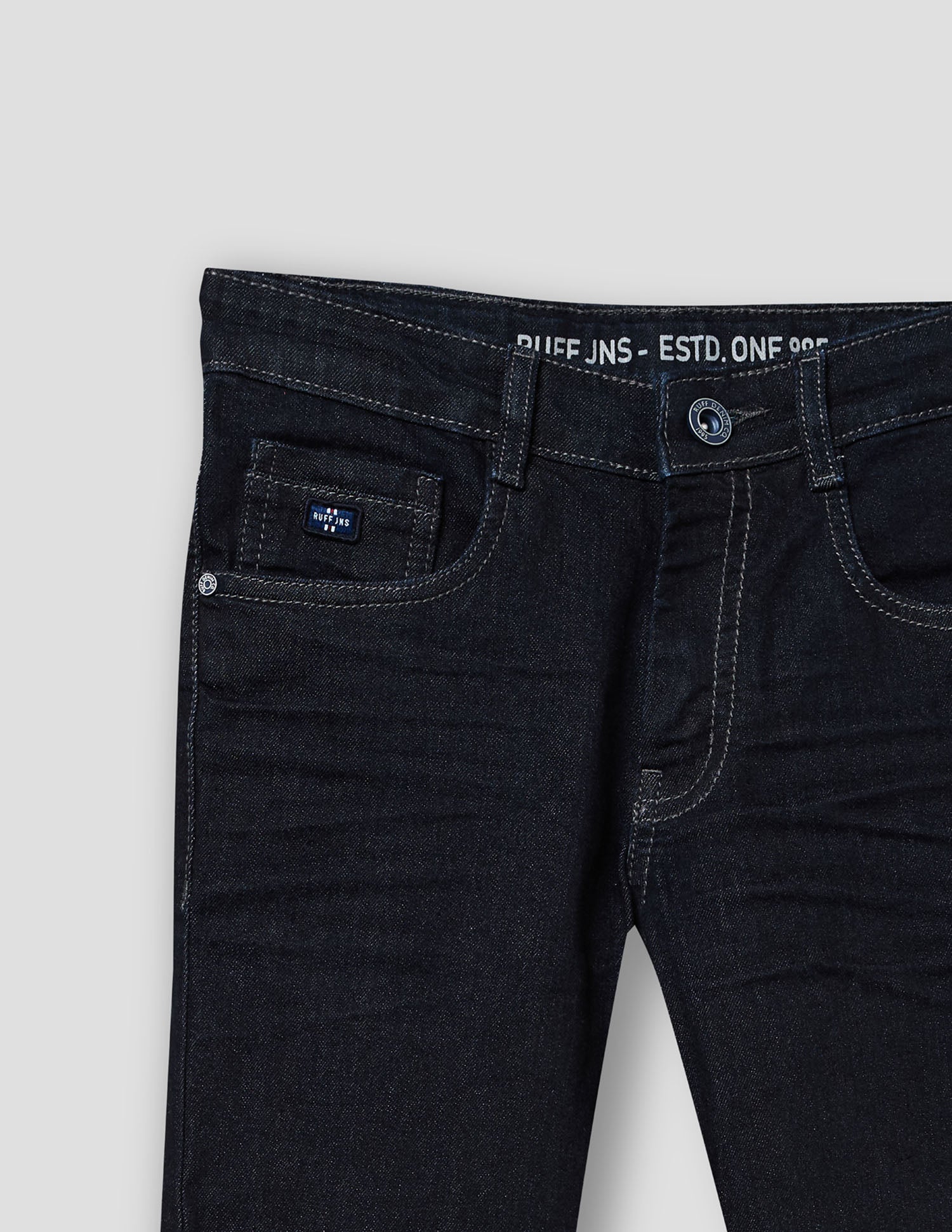 Boys Raw Denim Straight Fit Stretch Jeans