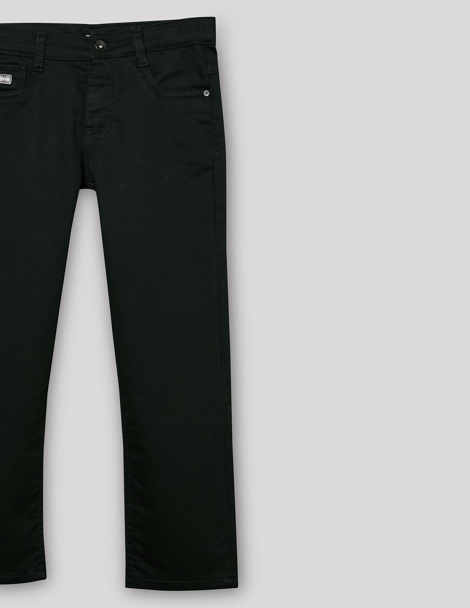 Boys Black Cotton Blend Core Straight Fit Jeans