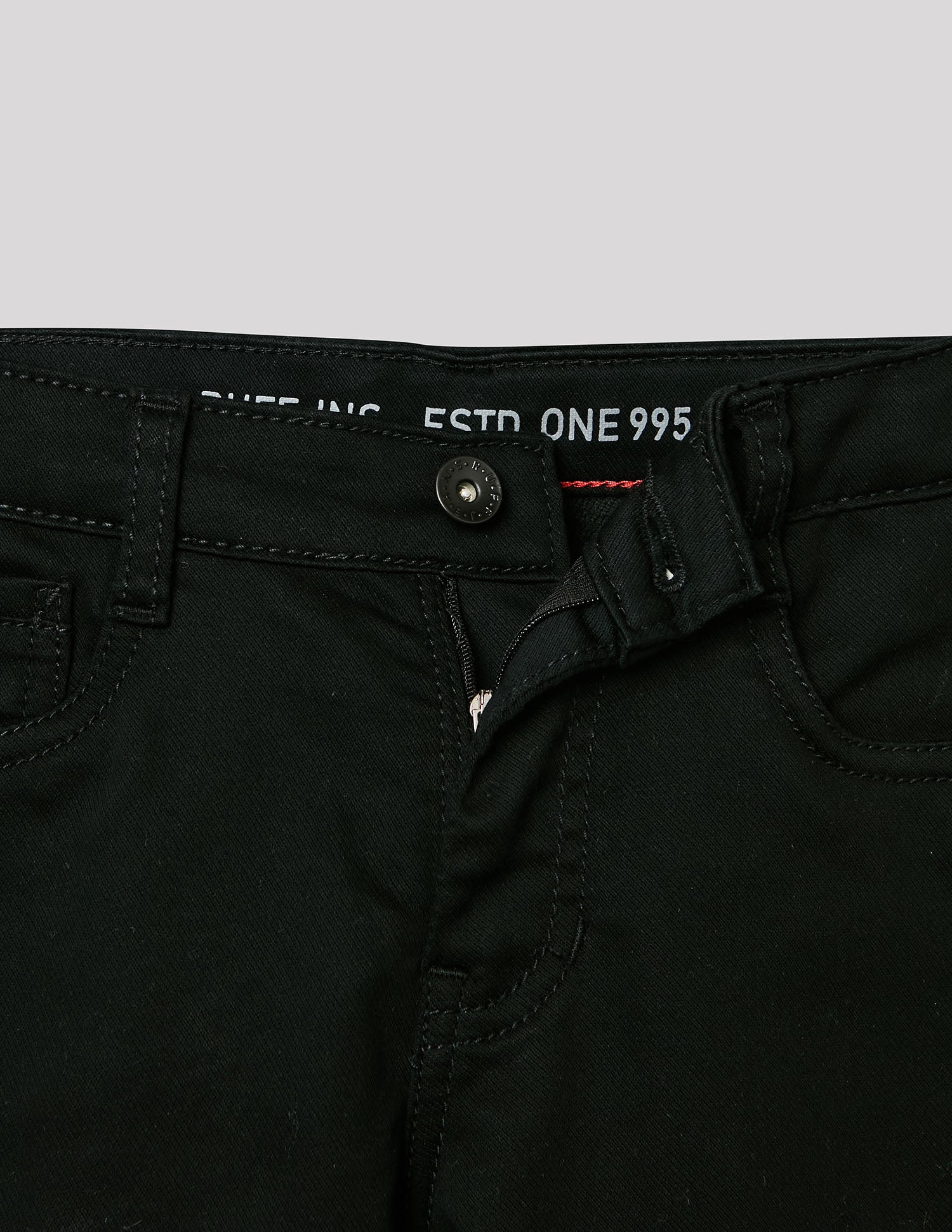 Boys Black Cotton Blend Core Straight Fit Jeans