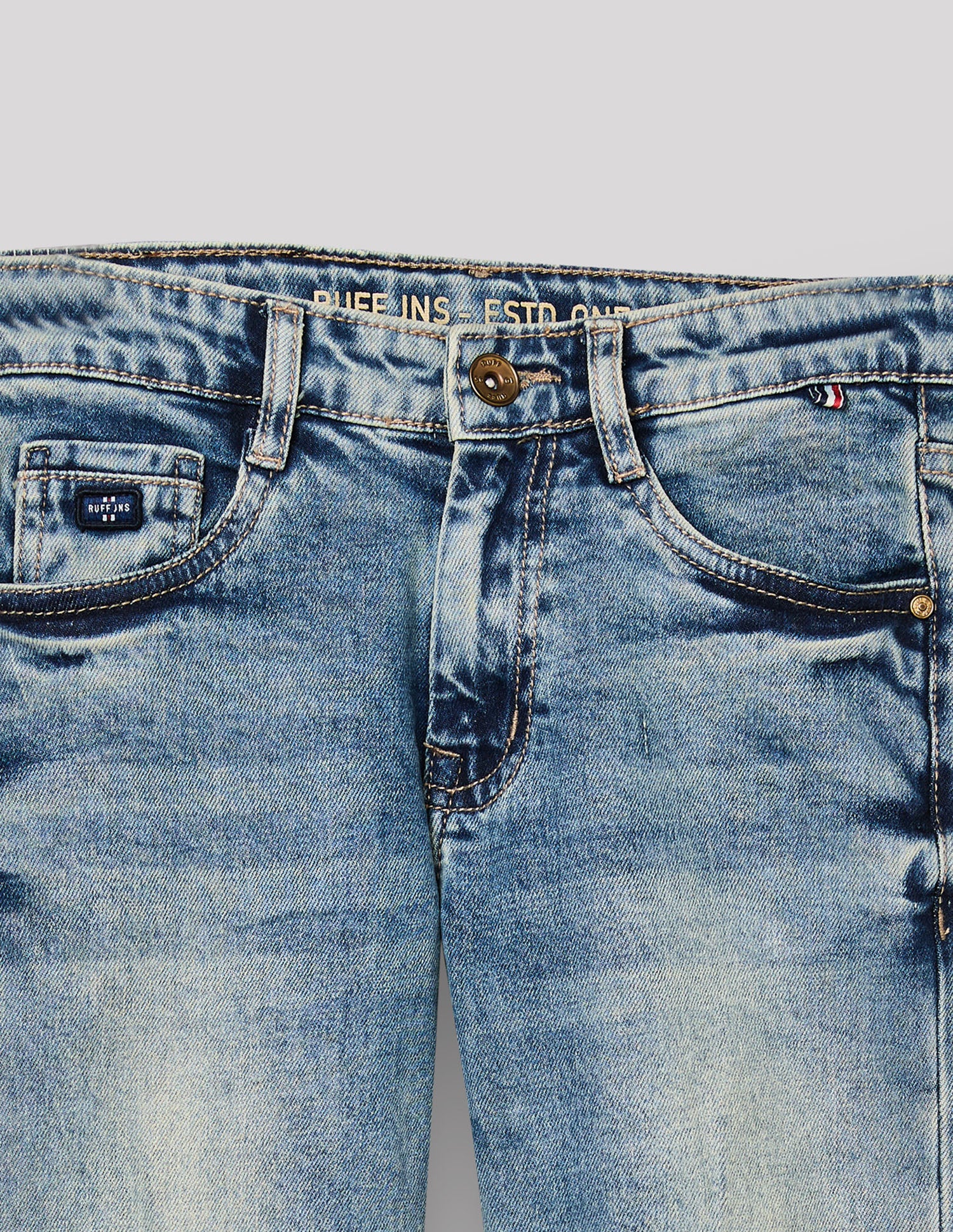 Boys Mud Brown Stretch Straight Fit Jeans