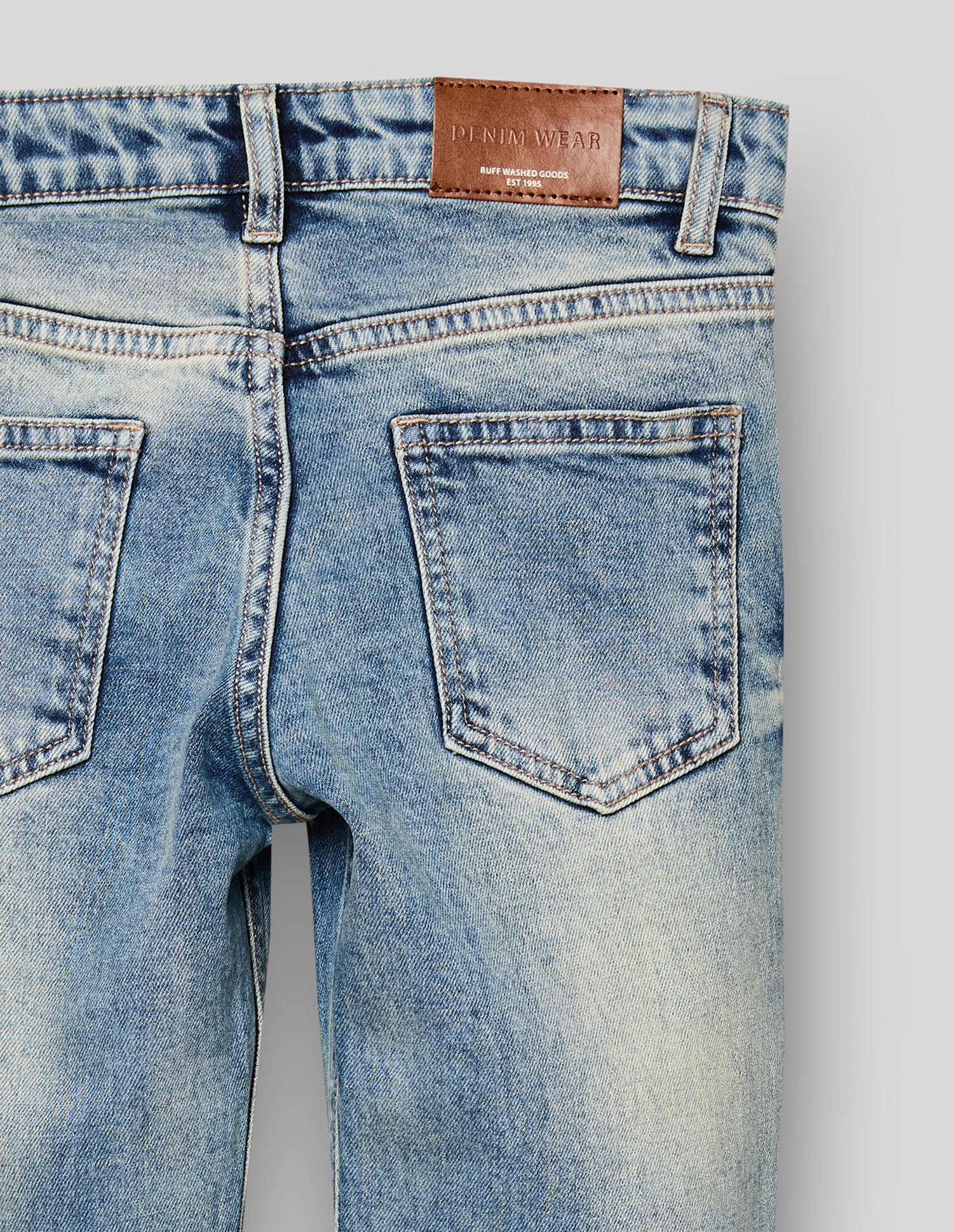 Boys Mud Brown Stretch Straight Fit Jeans