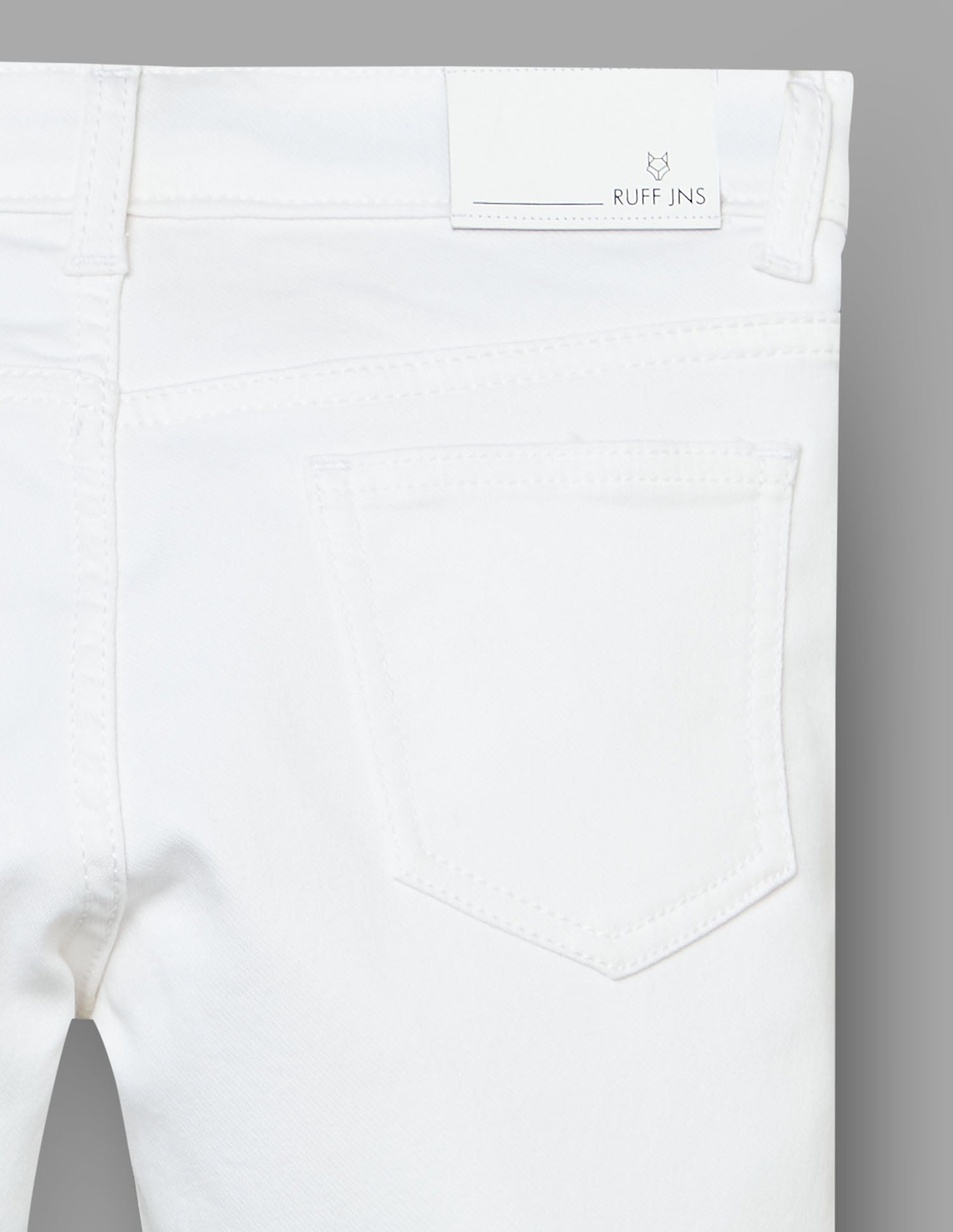 Boys White Stretch Straight Fit Jeans
