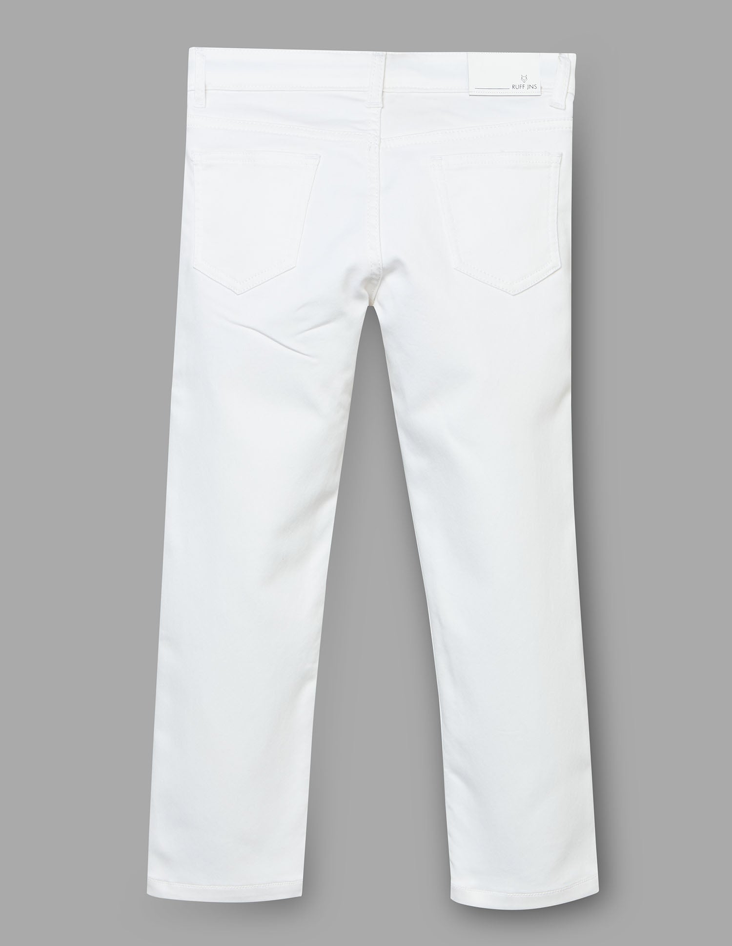 Boys White Stretch Straight Fit Jeans
