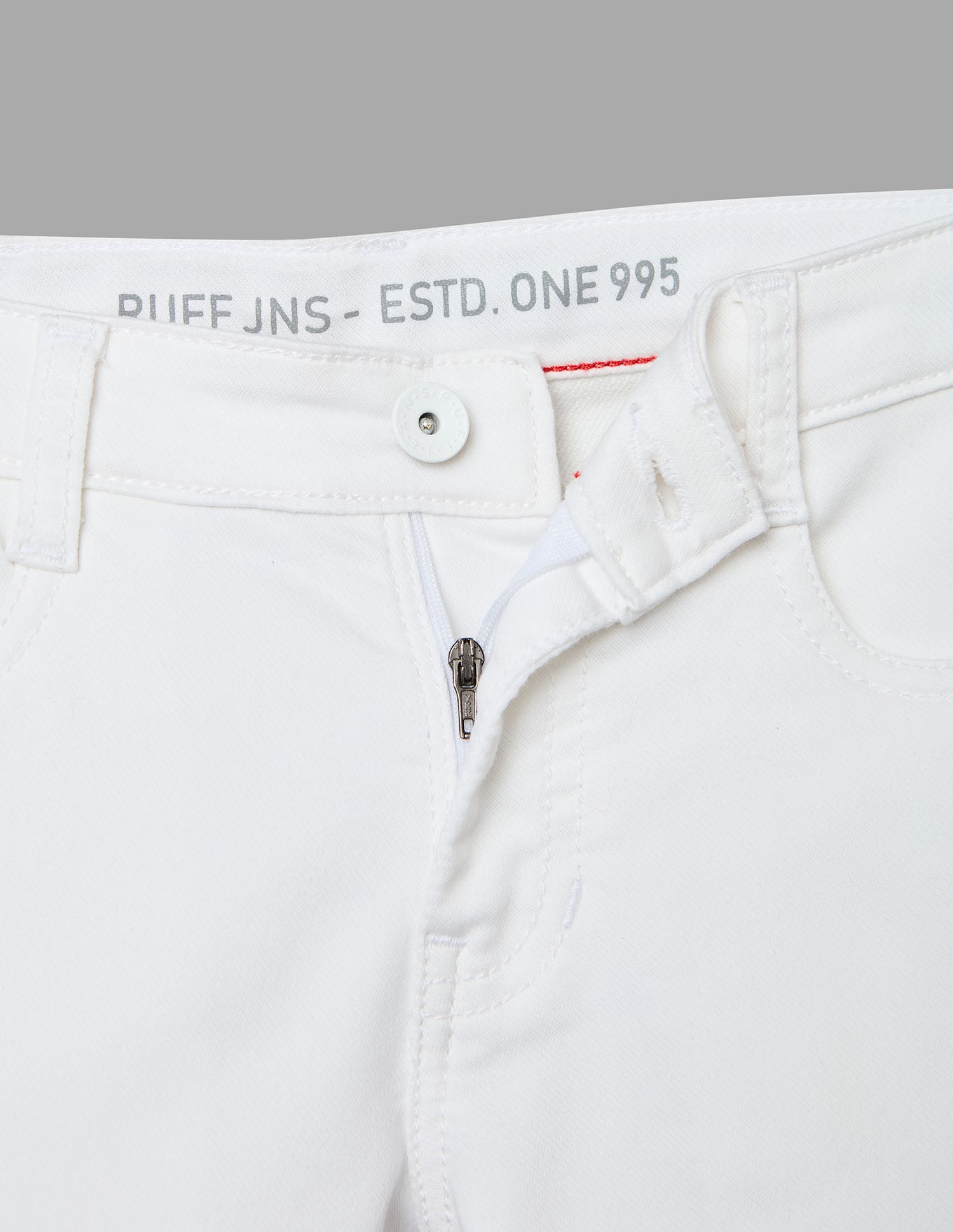 Boys White Stretch Straight Fit Jeans