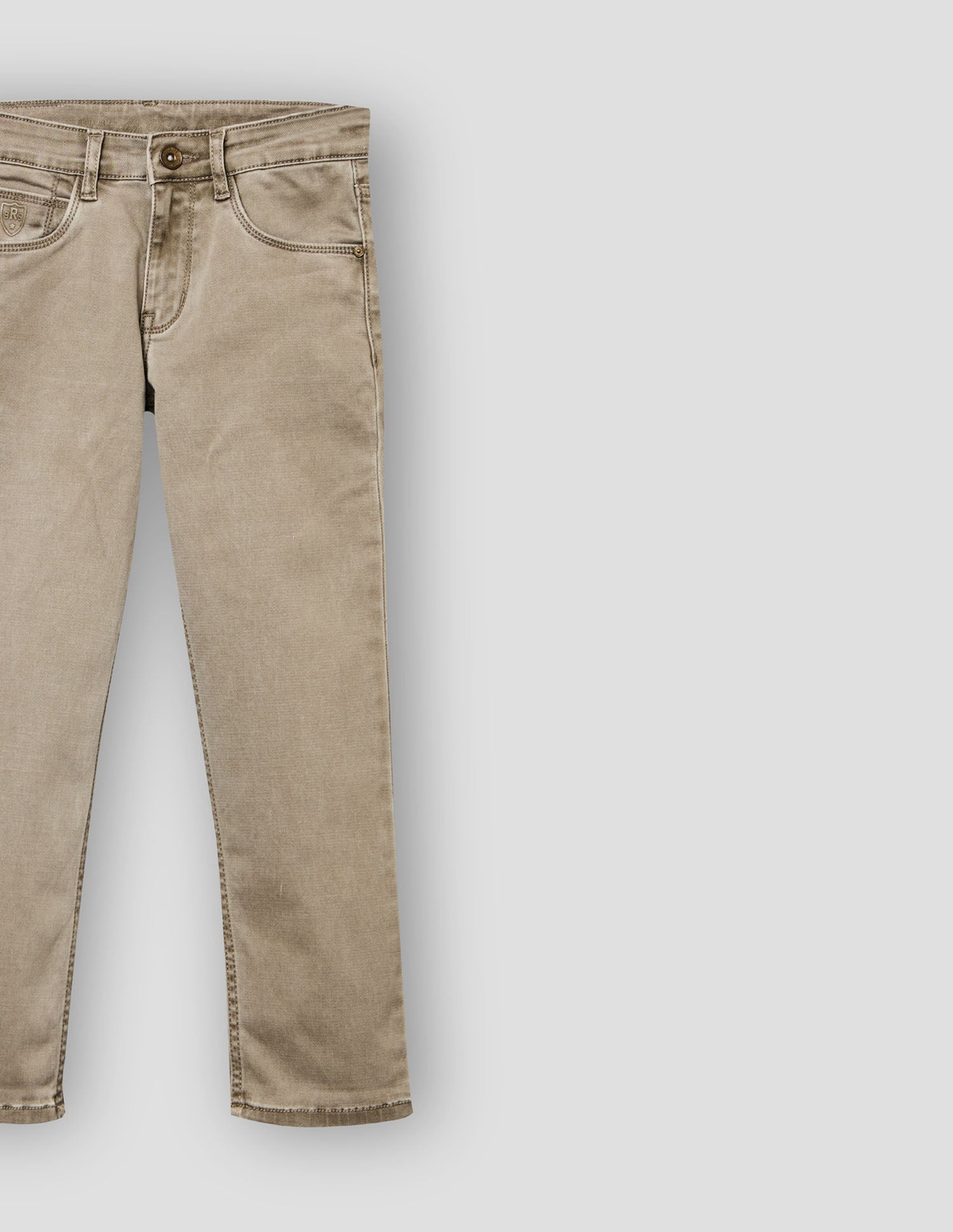 Boys Fawn Stretch Straight Fit Fashion Jeans