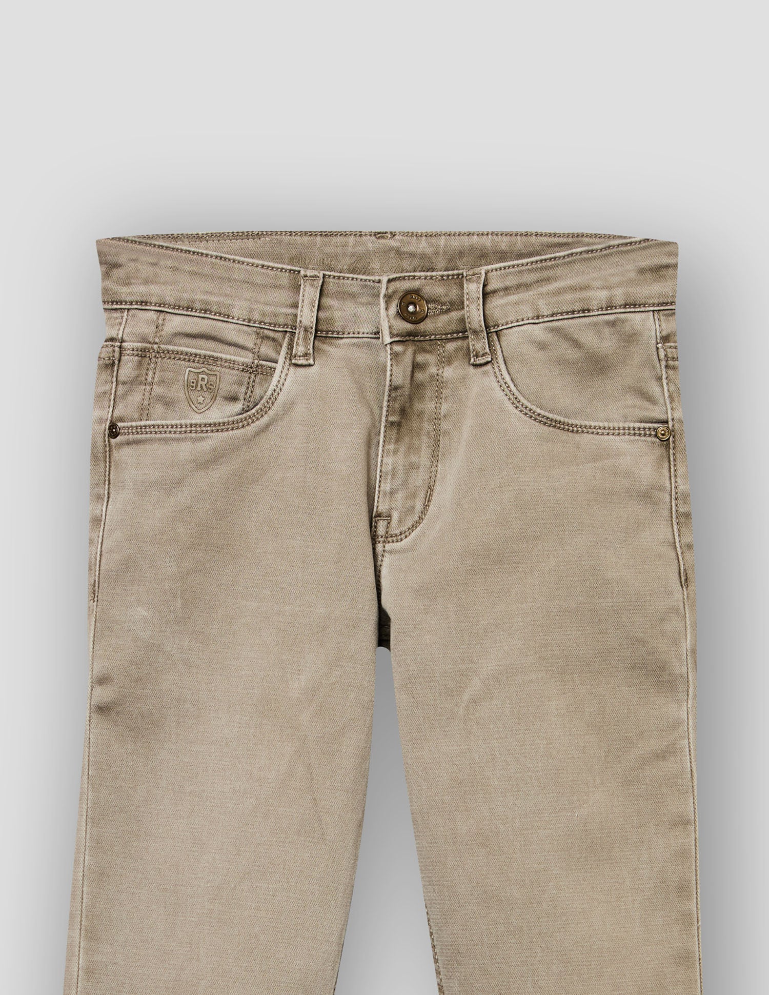 Boys Fawn Stretch Straight Fit Fashion Jeans