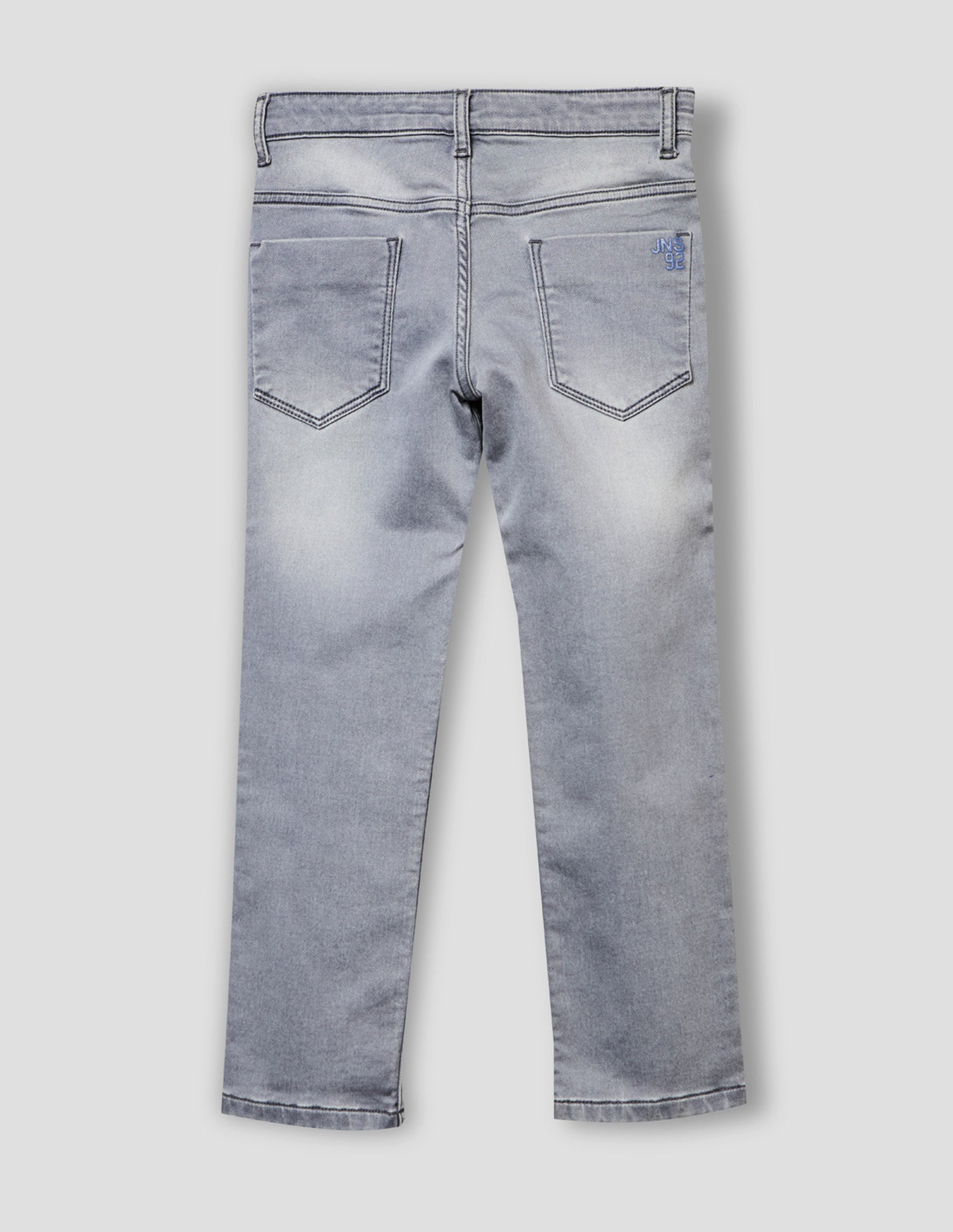 Boys Grey Stretch Straight Fit Fashion Jeans
