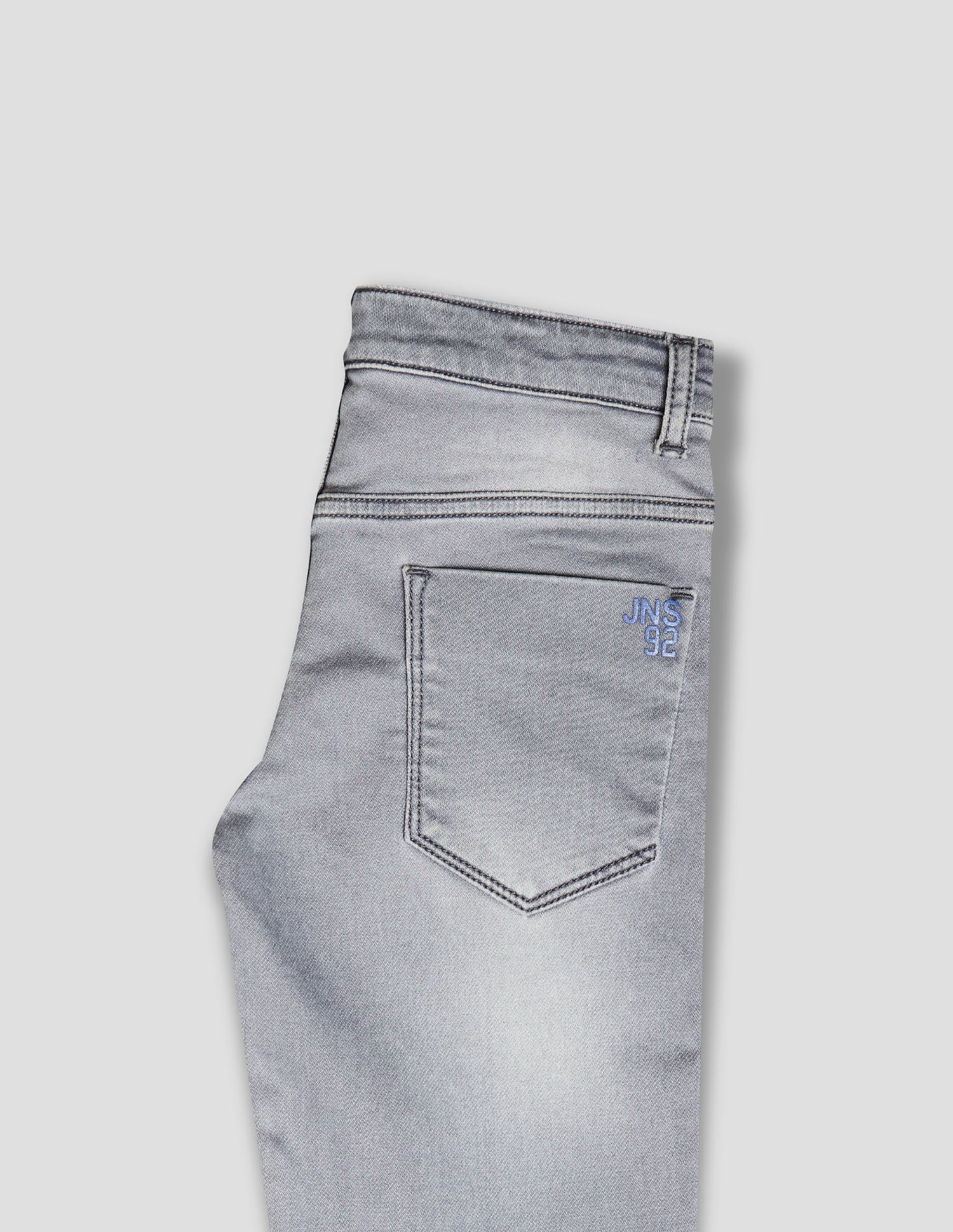 Boys Grey Stretch Straight Fit Fashion Jeans