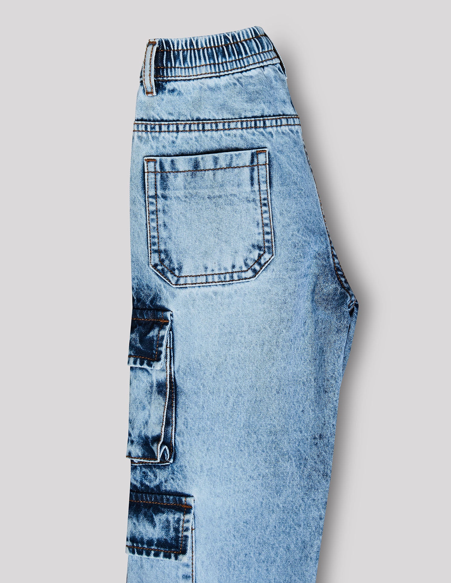 Boys Stone Cotton Baggy Fit Jeans