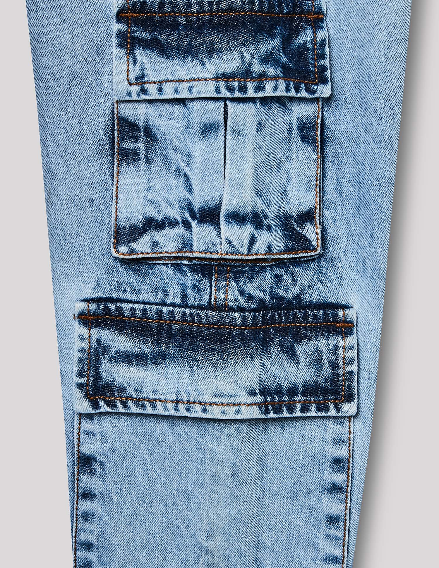 Boys Stone Cotton Baggy Fit Jeans