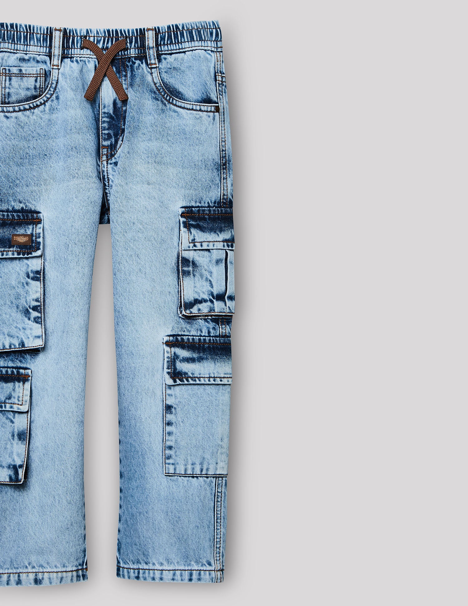 Boys Stone Cotton Baggy Fit Jeans