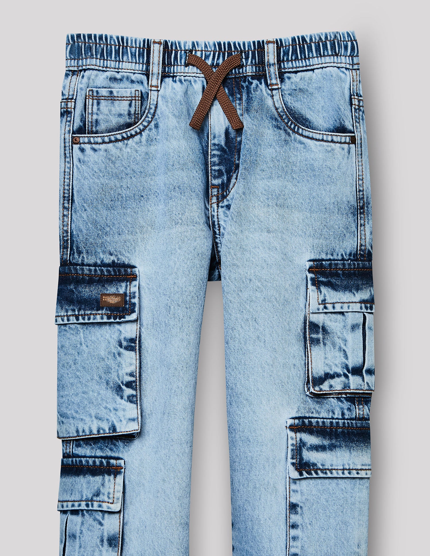 Boys Stone Cotton Baggy Fit Jeans