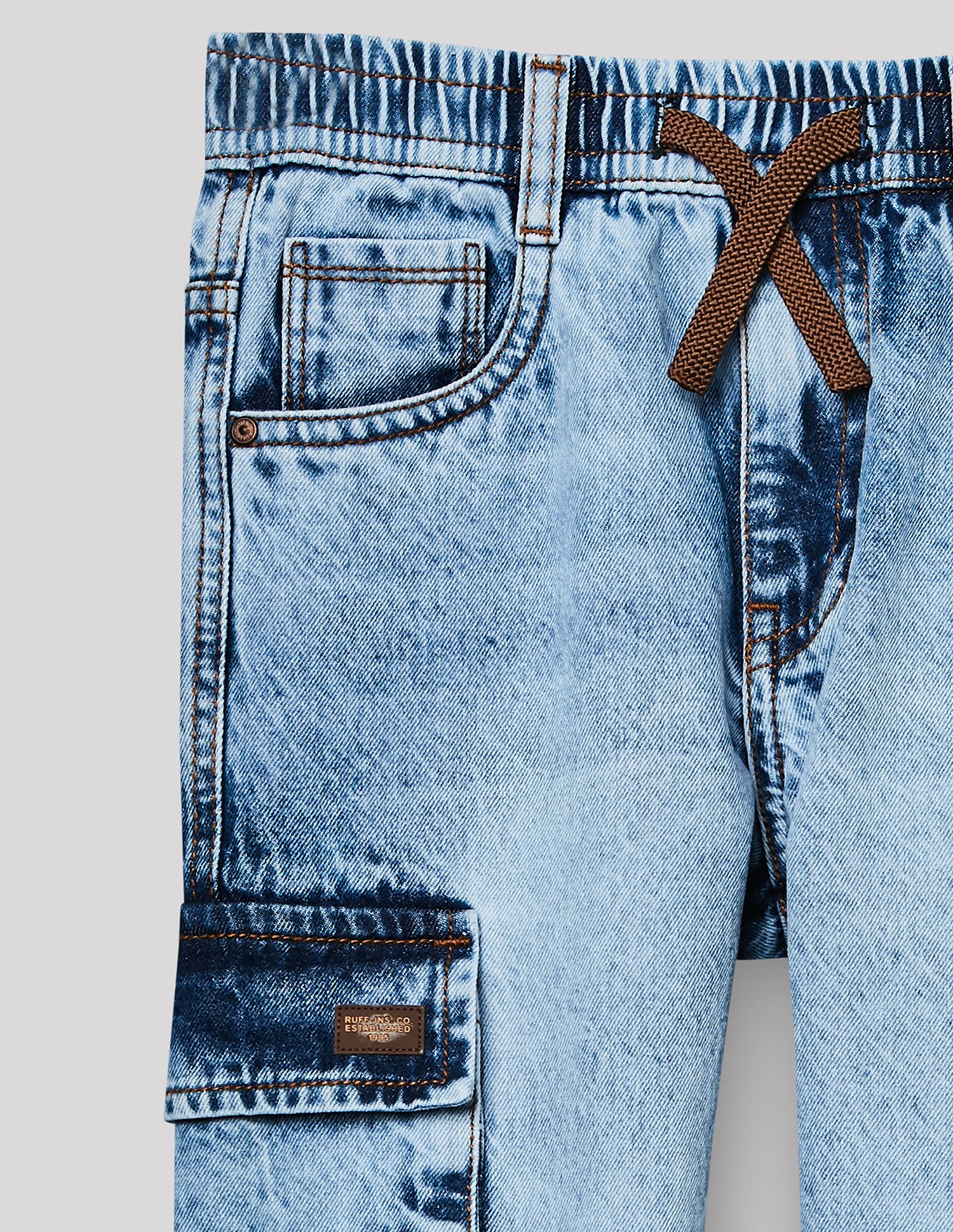 Boys Stone Cotton Baggy Fit Jeans