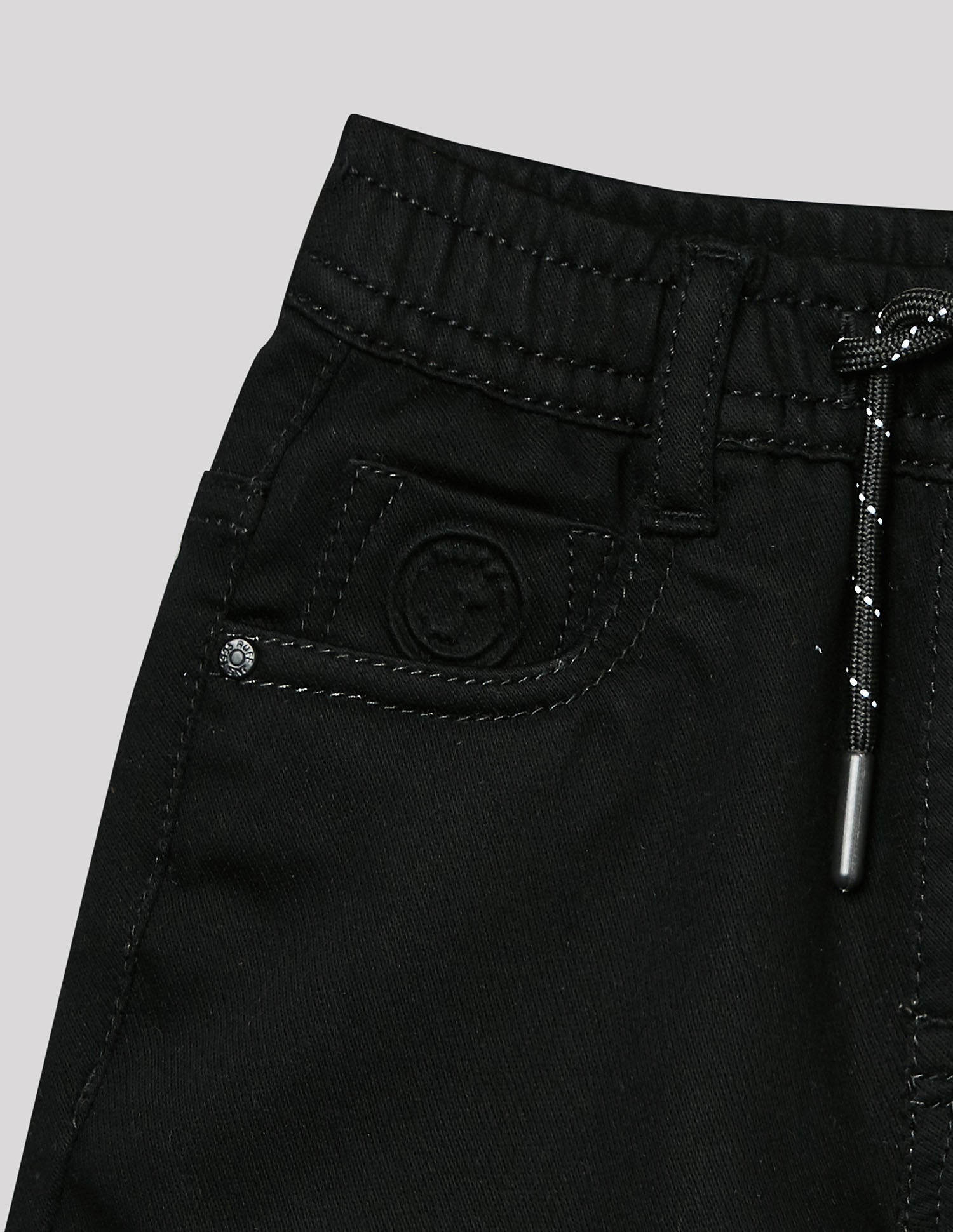 Boys Black Stretch Denim Bermuda Shorts