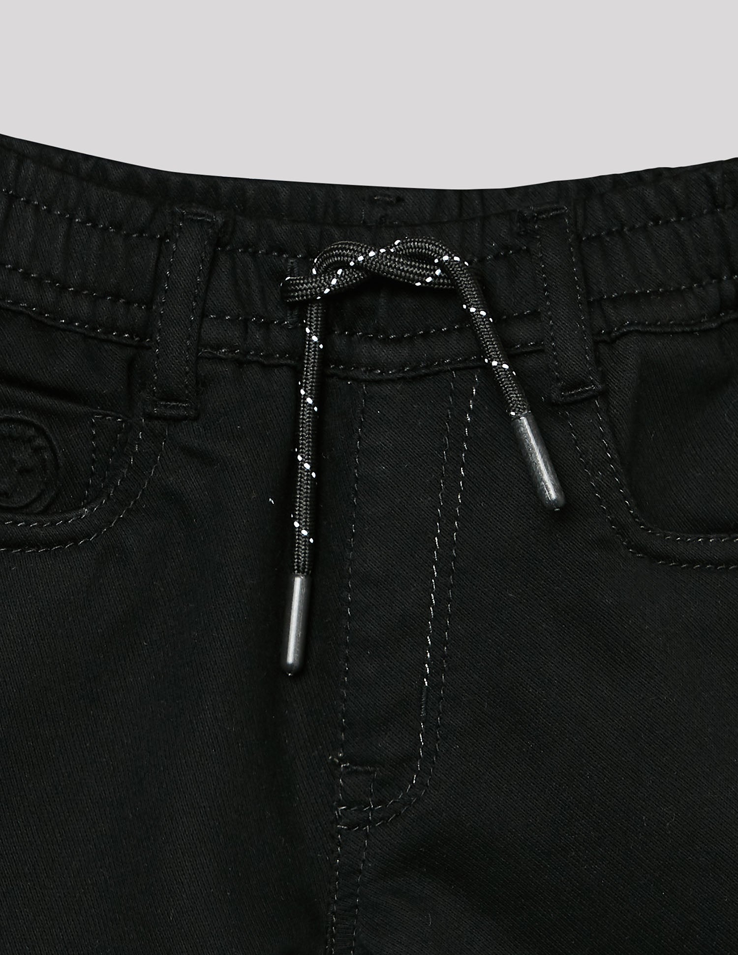 Boys Black Stretch Denim Bermuda Shorts