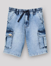 Boys Stone Stretch Denim Bermuda Shorts