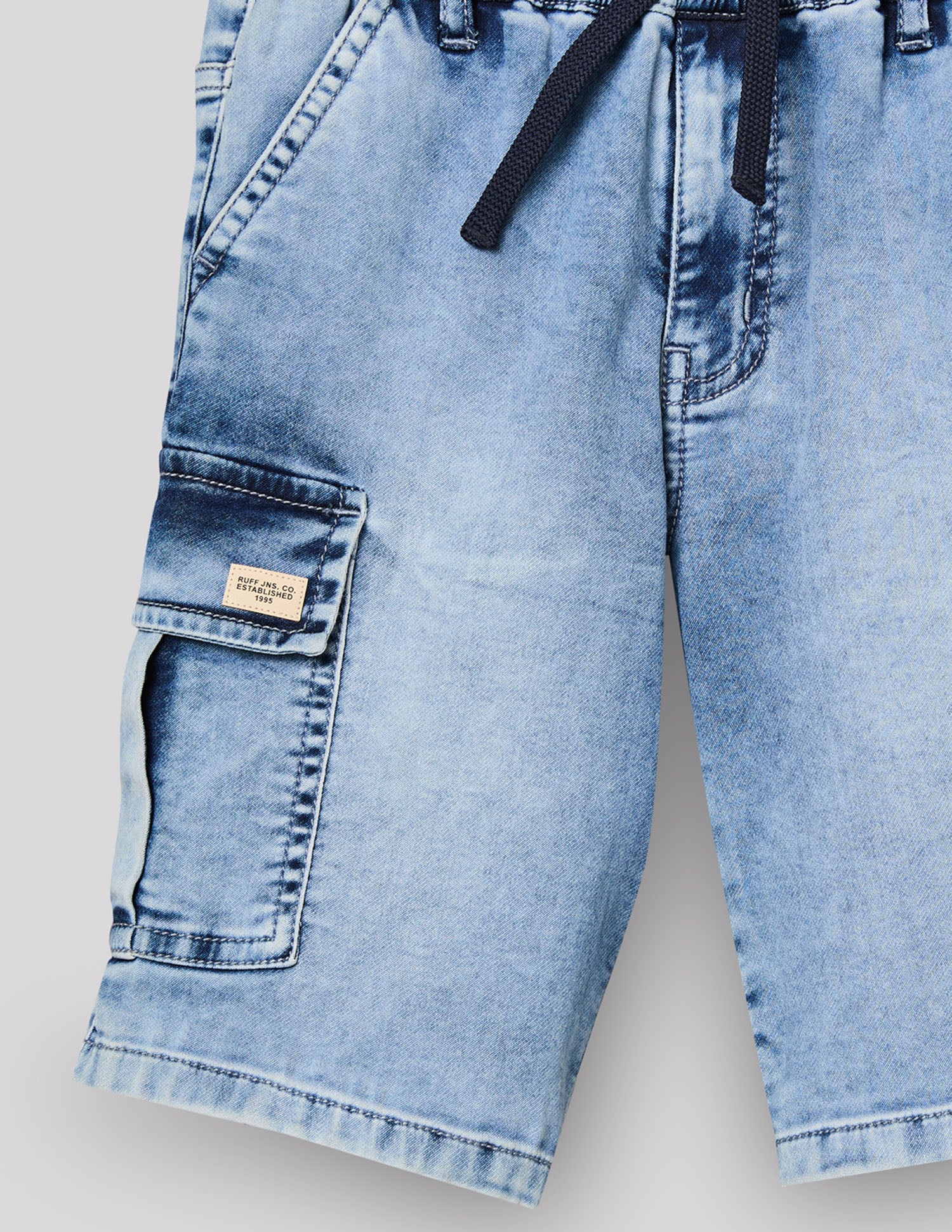 Boys Stone Stretch Denim Bermuda Shorts
