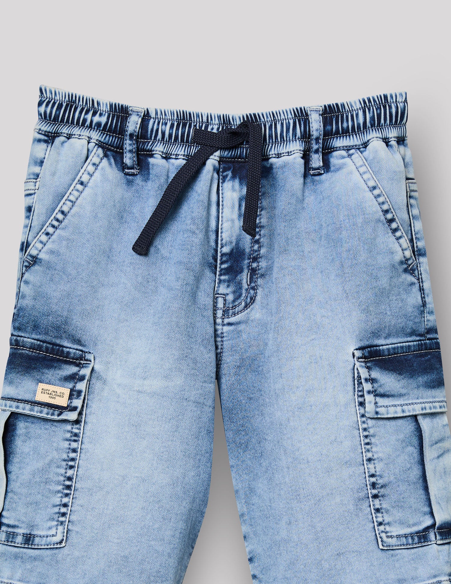 Boys Stone Stretch Denim Bermuda Shorts